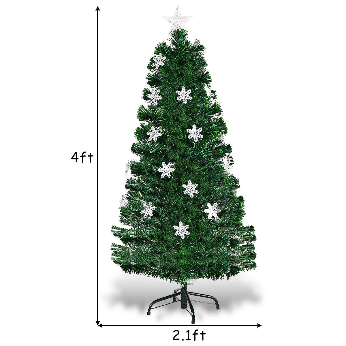 WELLFOR 4-ft Pre-lit Artificial Christmas Tree in the Artificial ...