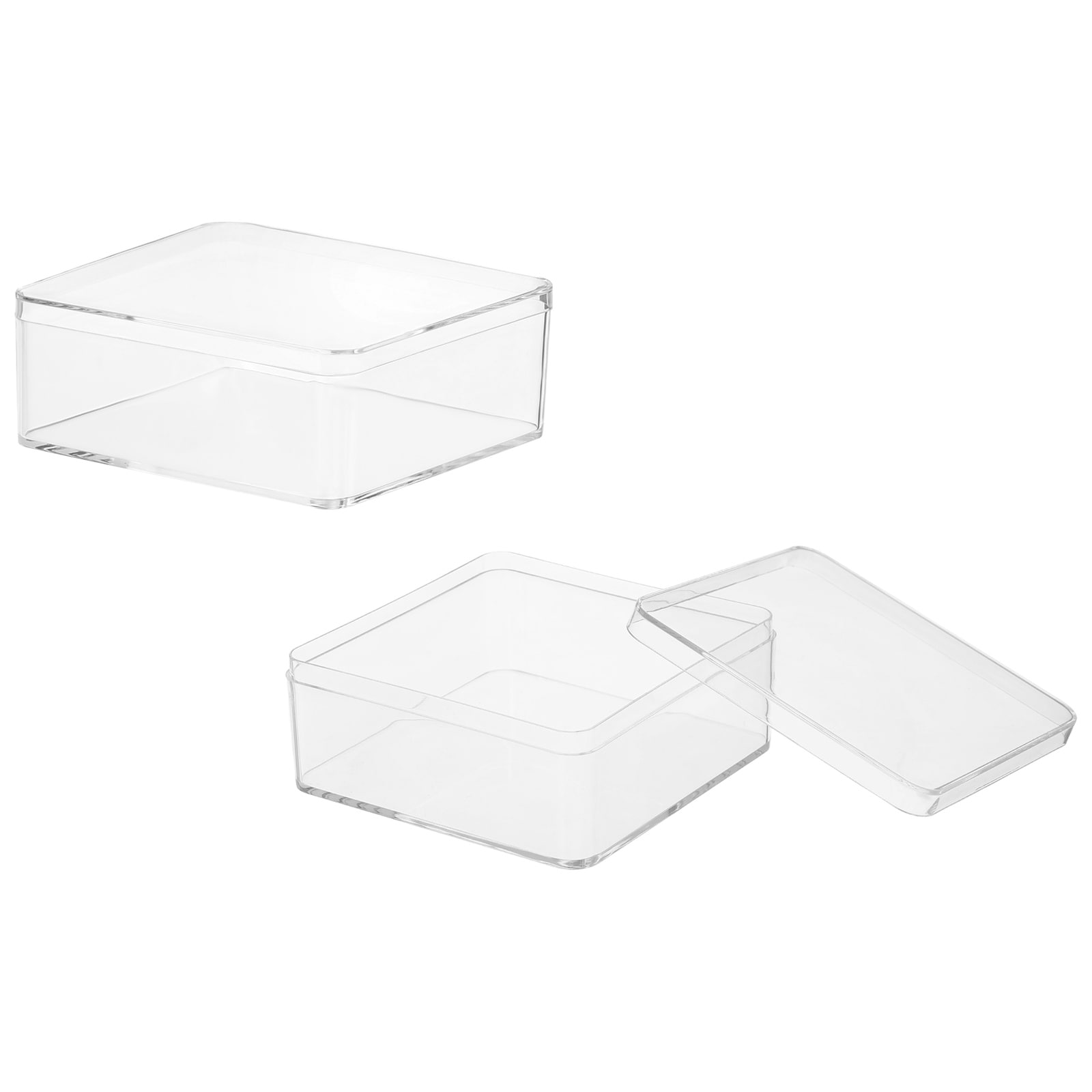 Unique Bargains Acrylic Box with Lid 3.35 x 3.35 x 1.38 in Acrylic ...