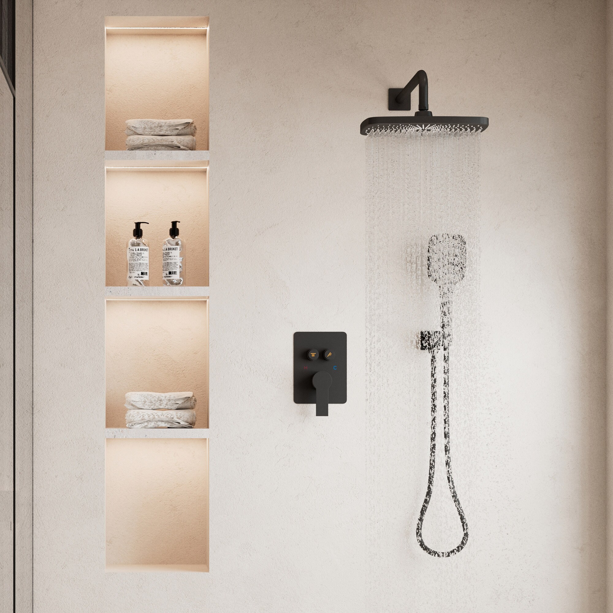 CASAINC CA-A4341-MB Showerhead-Bar-Panels - View #2