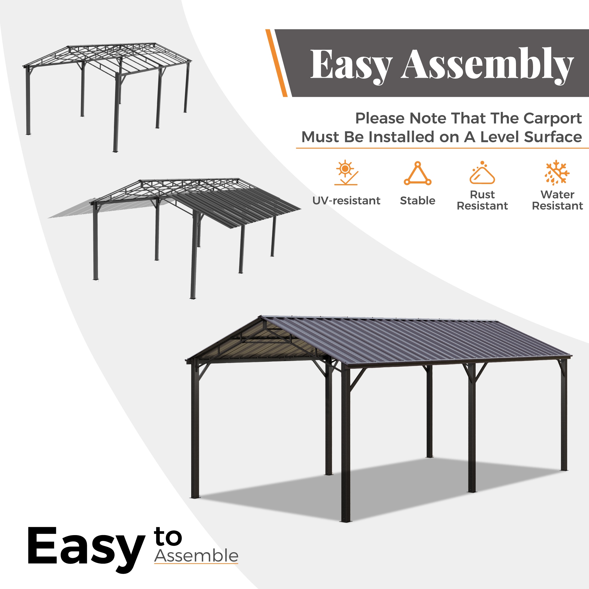 Sunshine Valley GA223-1020 Carport-Covers - View #6