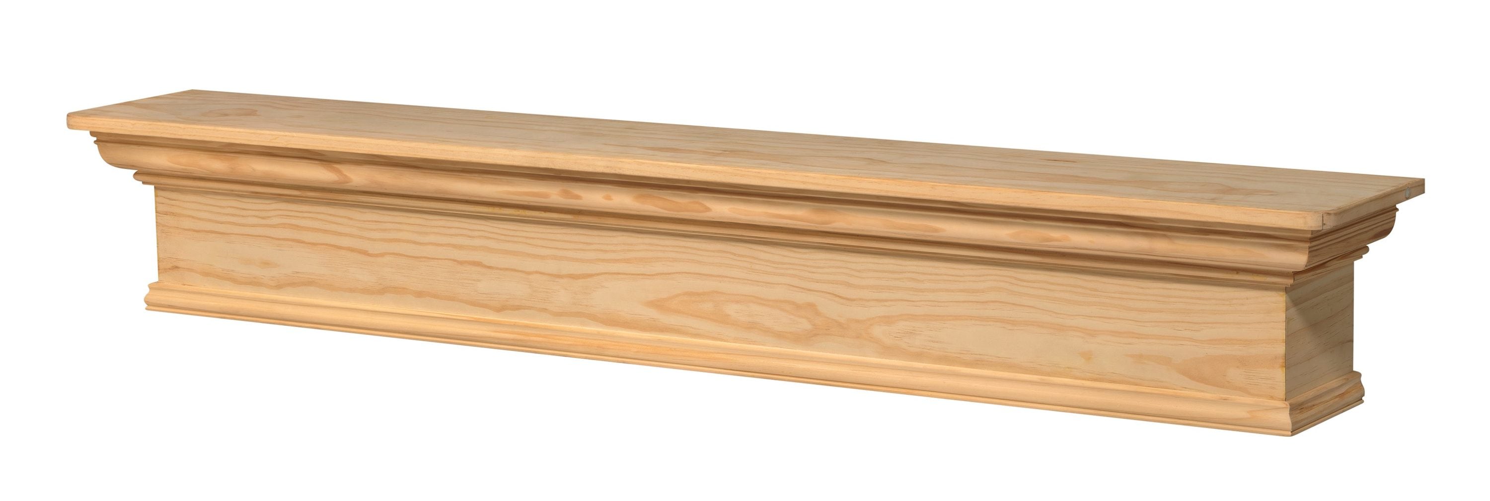 Pearl Mantels SSUP48420L 48-in W x 9-in H x 9-in D Unfinished Distressed Pine Hollow MDF Traditional Fireplace Mantel