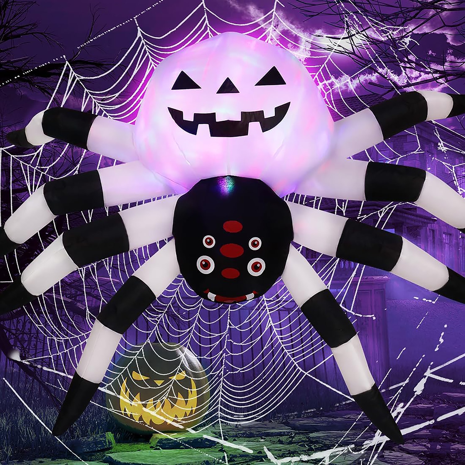 GOOSH Lighted Spider Inflatable in the Outdoor Halloween Decorations ...