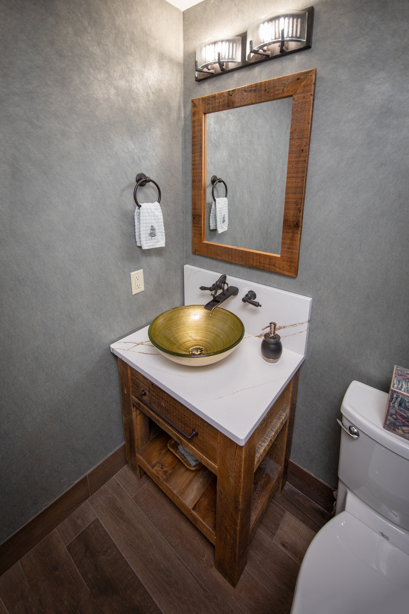 Khaki Tempered Glass Round Above-Counter Bathroom Sink