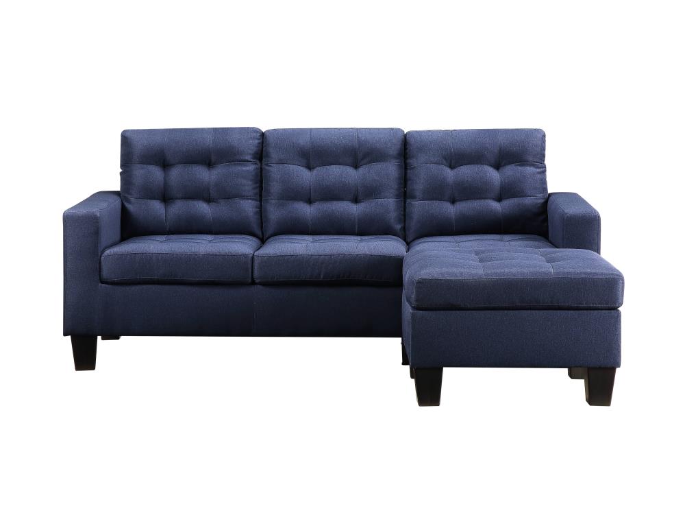 Acme Furniture Earsom Sectional Sofa, Blue Leather Sectional Sofa With Chaise