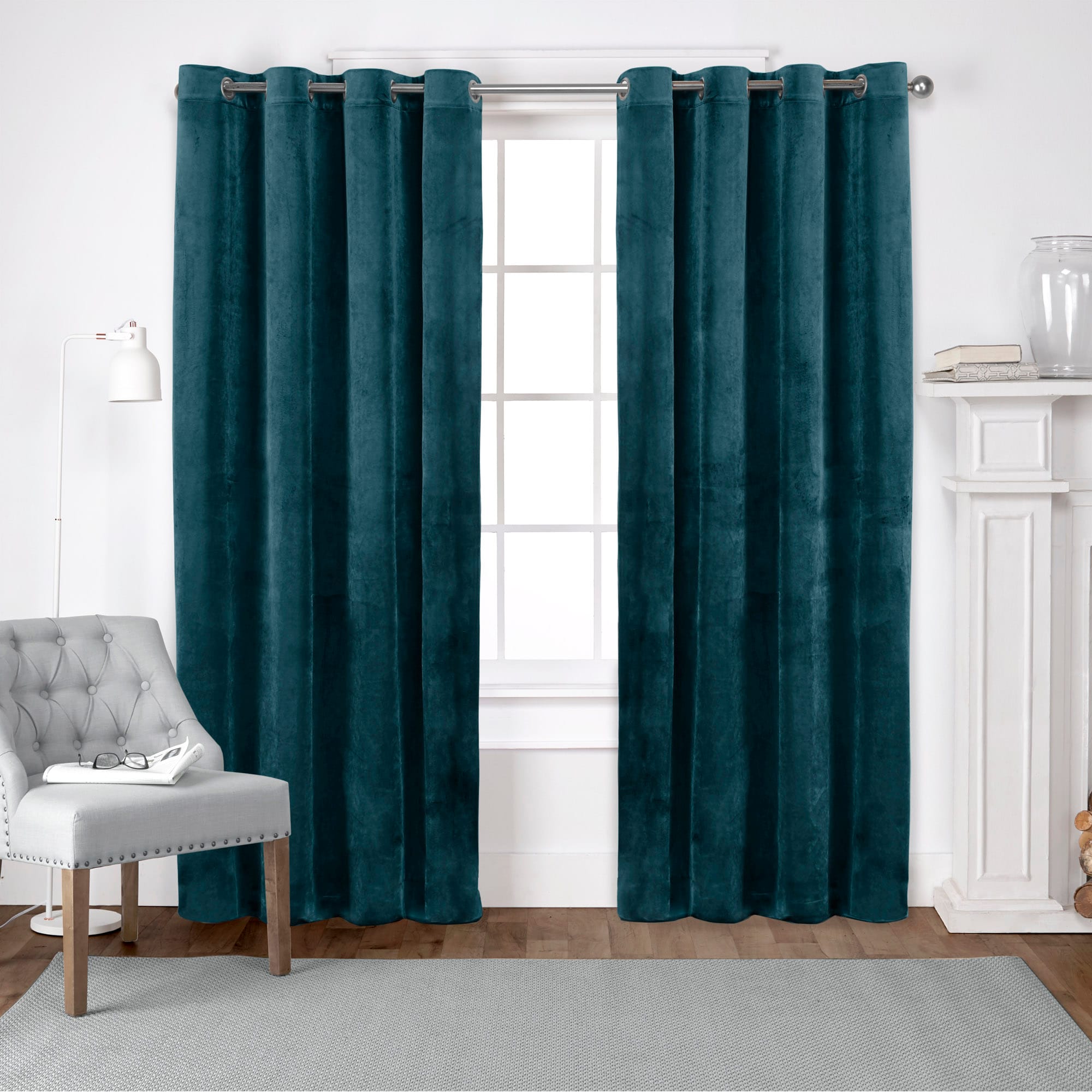 Exclusive Home EH8196-05 2-108G 108-Inches Teal Light filtering Grommet Curtain panel pair