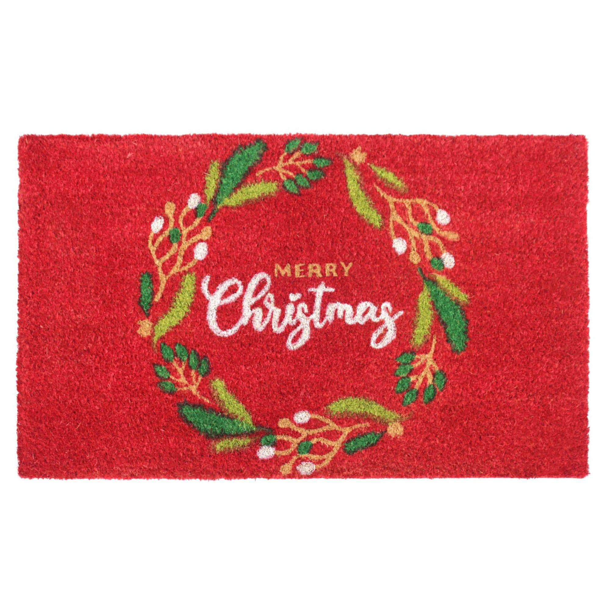 Holiday Living 2-ft x 3-ft Natural Rectangular Indoor Decorative Winter  Door Mat in the Mats department at