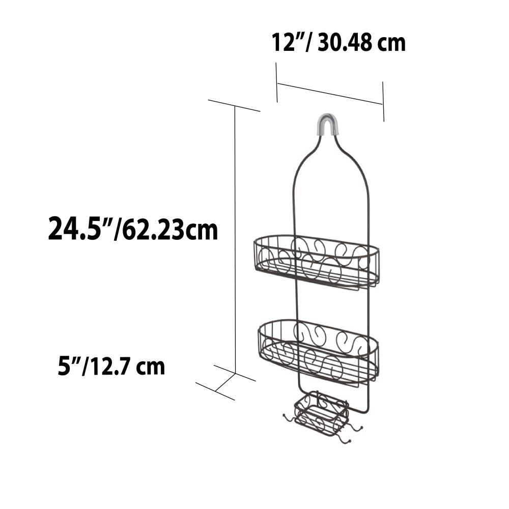 Home Basics Bronze Steel 3-Shelf Hanging Shower Caddy 11.91-in x 4.96 ...