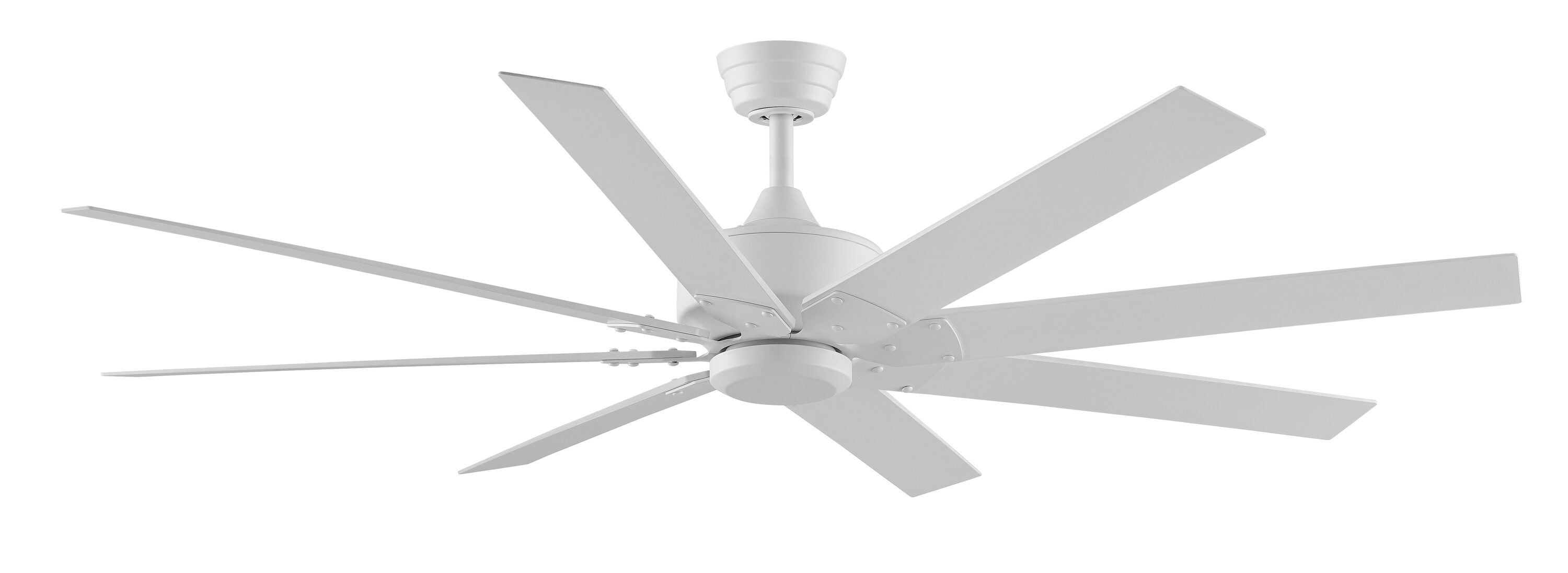 Fanimation Levon Custom 64-in Matte White Indoor/Outdoor Smart Ceiling Fan Light Kit Compatible and Remote (8-Blade) FPD7912BMW-64MW Sansujyuku sansujyuku.com