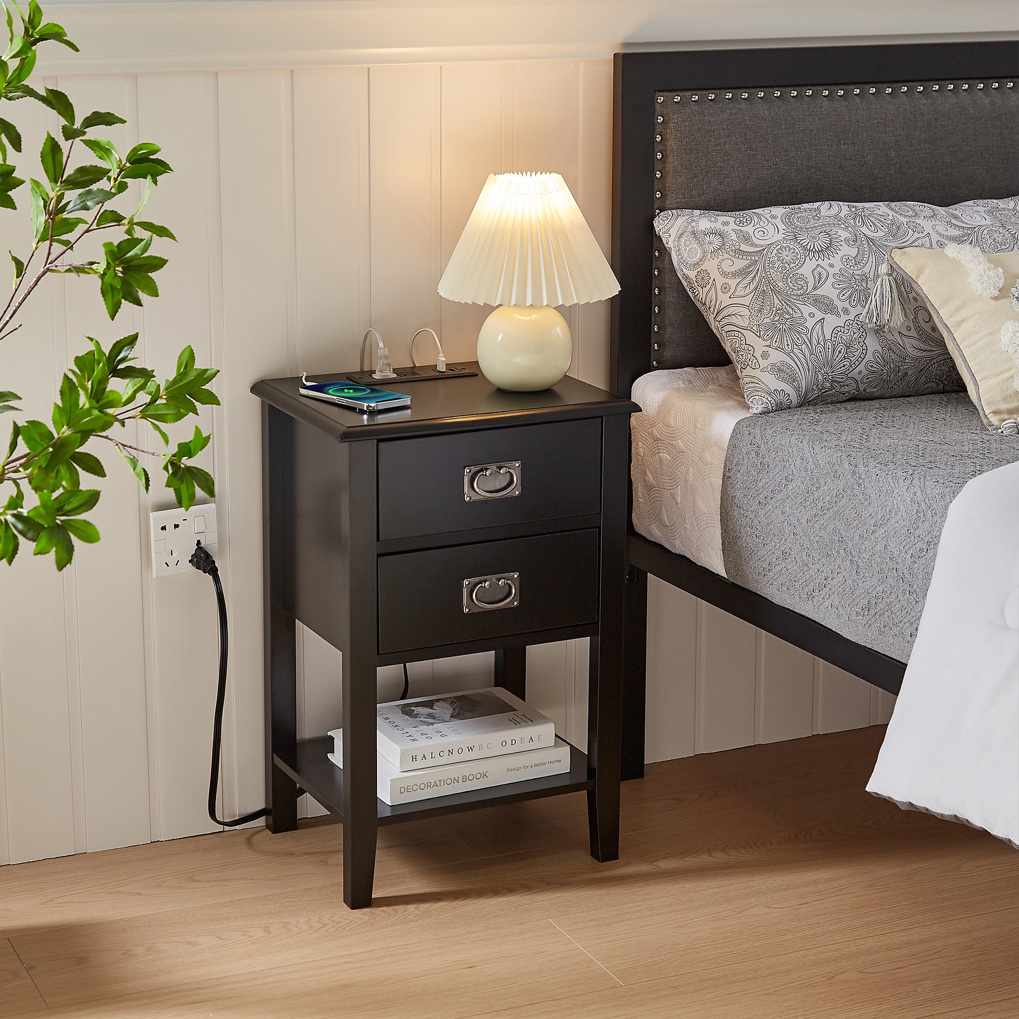 Vecelo LOE-HD-CNS14-BLK-A2 nightstands - View #5