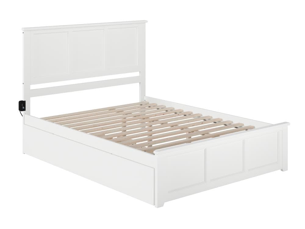 Atlantic Furniture Madison White Queen, Can I Put A Trundle Under Queen Bed Frame