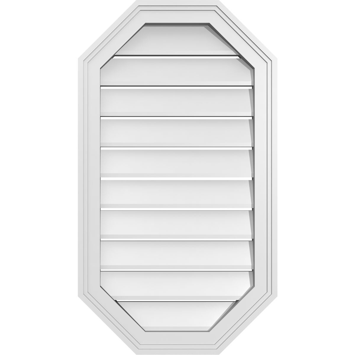 Ekena Millwork GVPOV18X3202SF 18-Inches x 32-Inches Off-white Octagon PVC Gable Louver Vent
