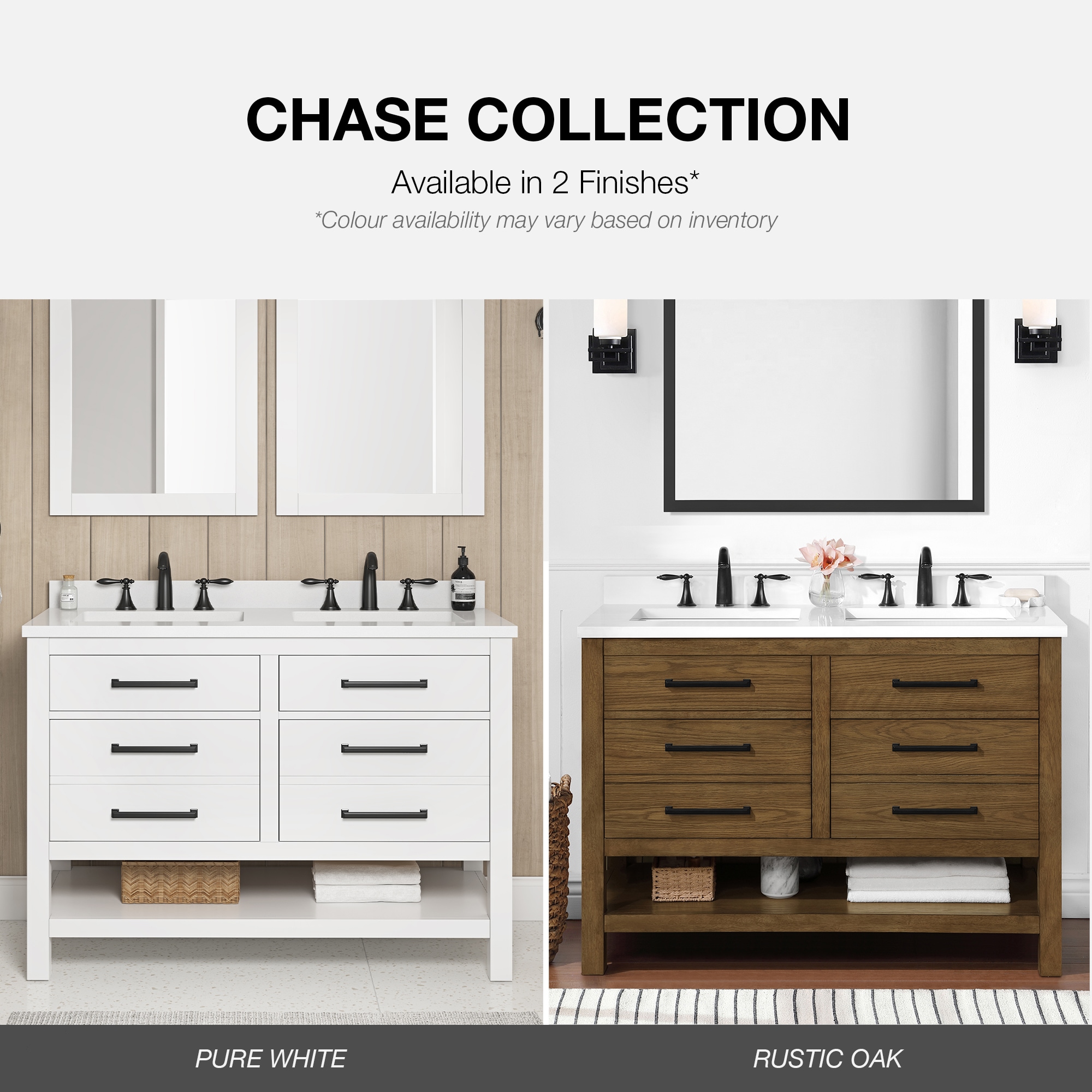 OVE Decors Chase 48-in Pure White Undermount Double Sink Bathroom ...