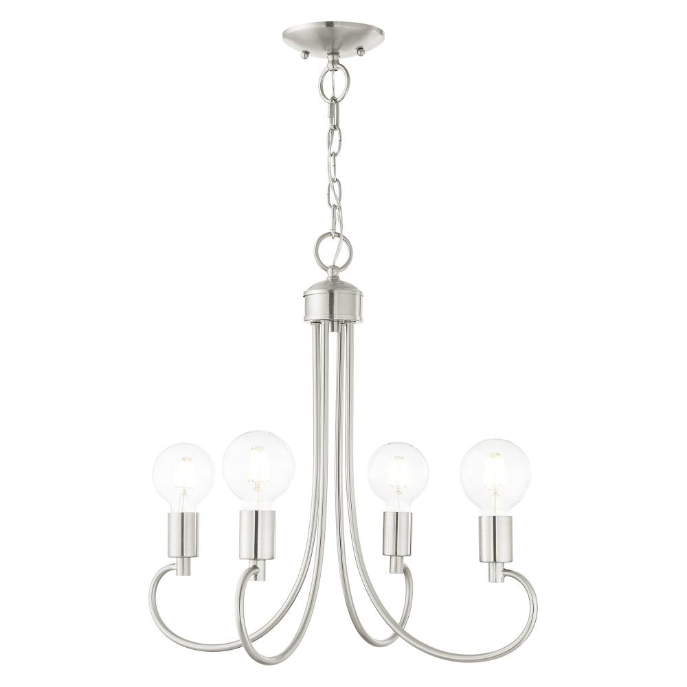 Mini Bari 4-Light Brushed Nickel Crystal Chandelier