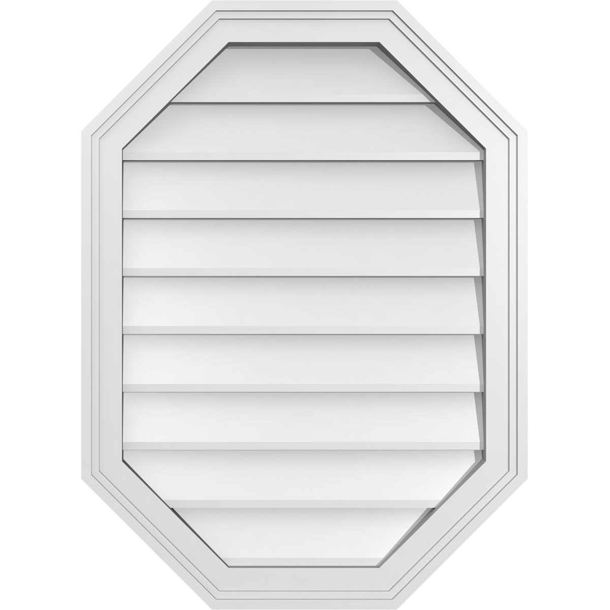 Ekena Millwork GVPOV22X3002SN 22-Inches x 30-Inches Off-white Octagon PVC Gable Louver Vent