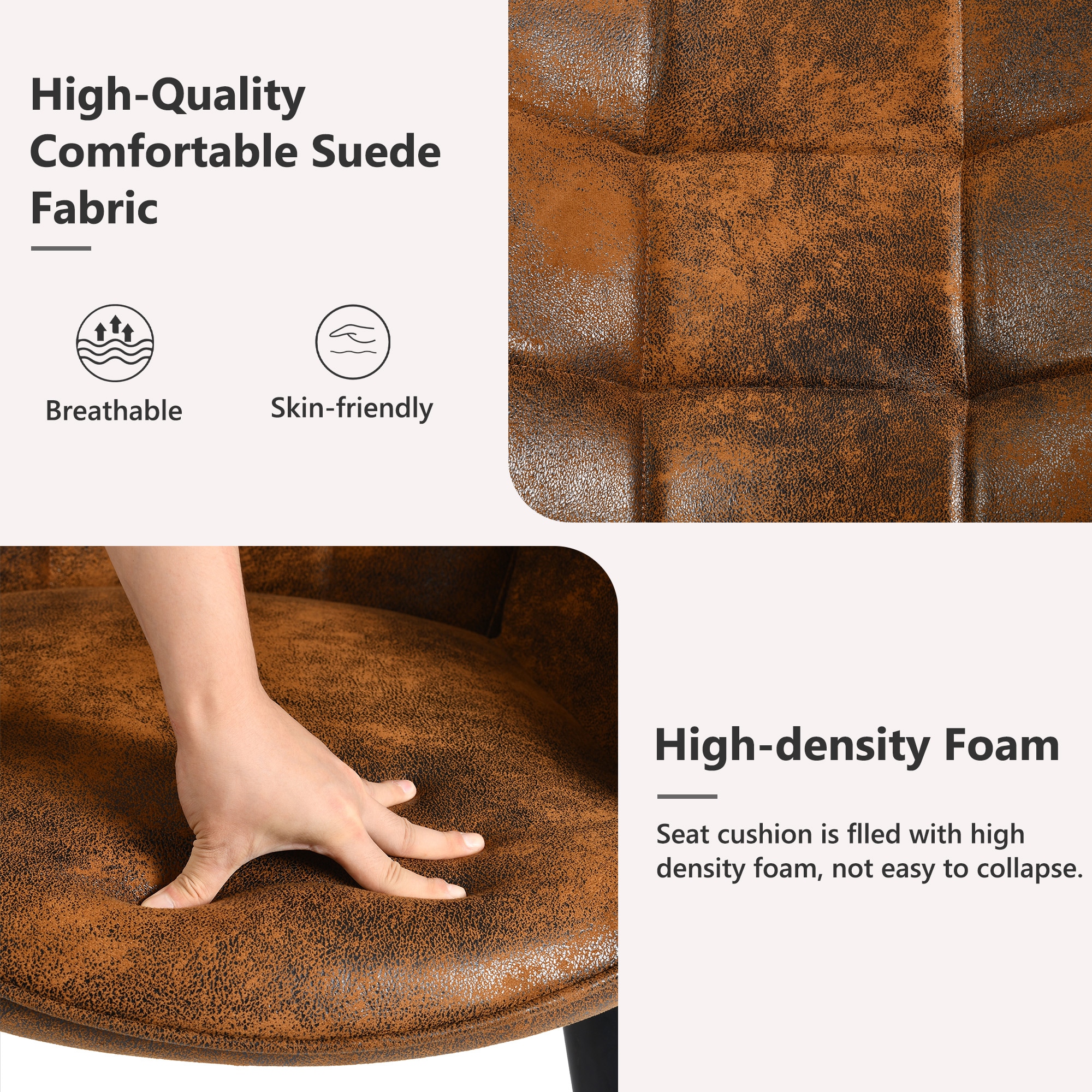 Homy Casa KYIWQ WALNUT 2 Dining-Chairs - View #7