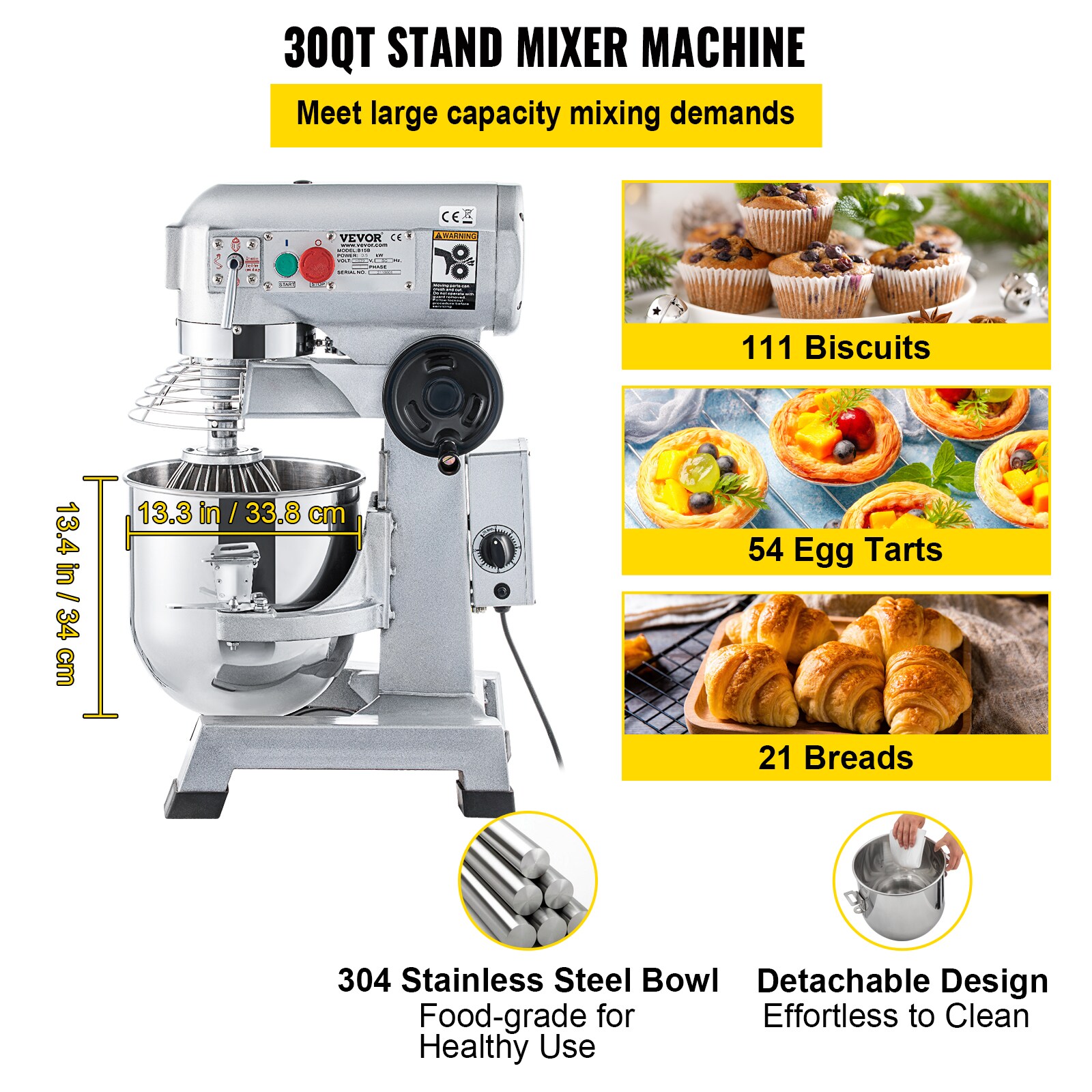 VEVOR DDSYJ30QT110VP3RRV1 Stand-Mixers - View #6