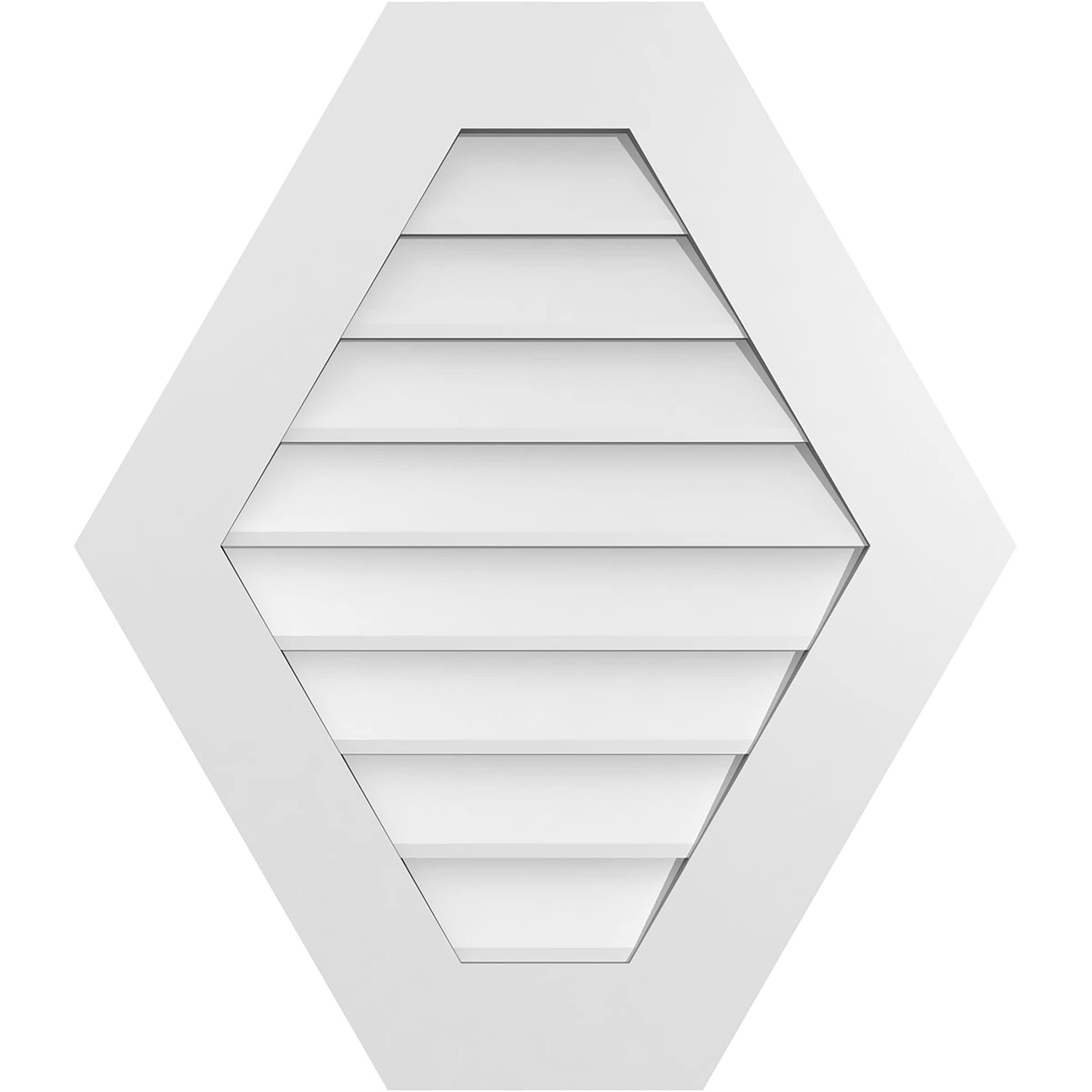 Ekena Millwork GVPHP26X3001SN 26-Inches x 30-Inches Off-white Peaked PVC Gable Louver Vent