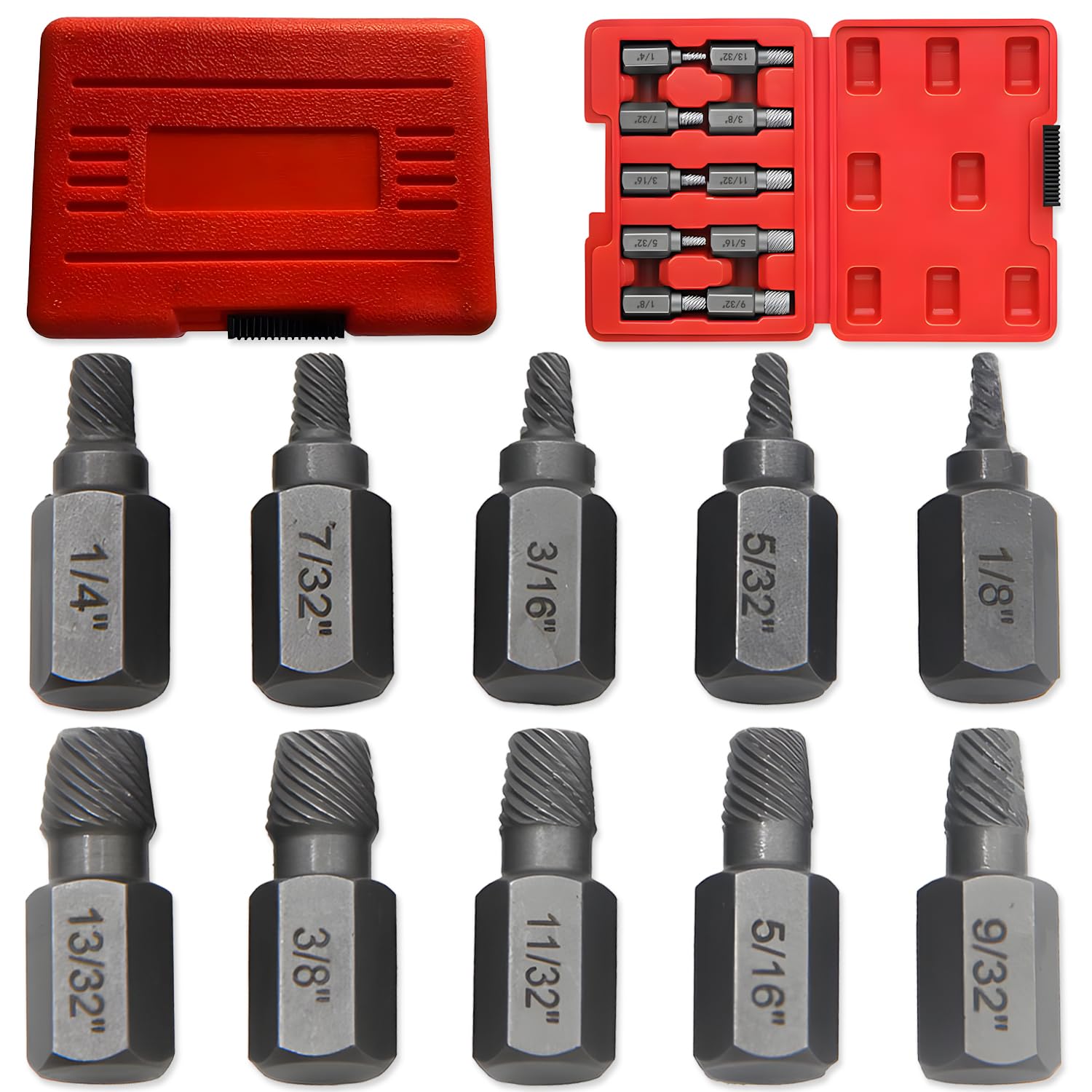 Ahfiwaso 10 Piece Screw Extractor Set Broken Head Screw Hexagon Socket ...