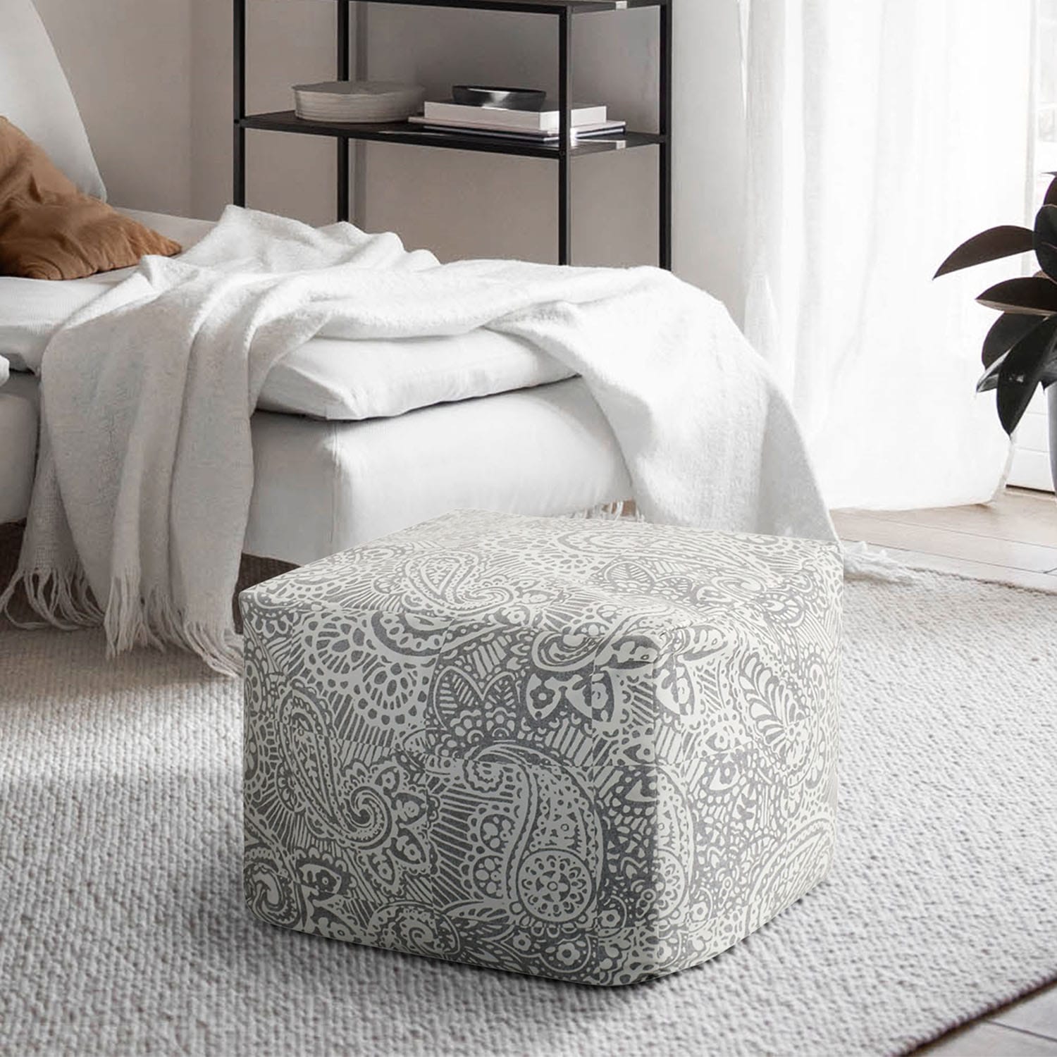 CasePiece C126PF24-DV-VV Modern Dove Velvet Ottoman