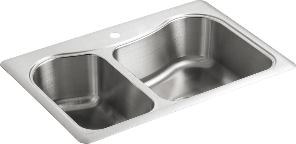 Kohler Staccato Drop In 33 In X 22 In Stainless Steel Double Offset