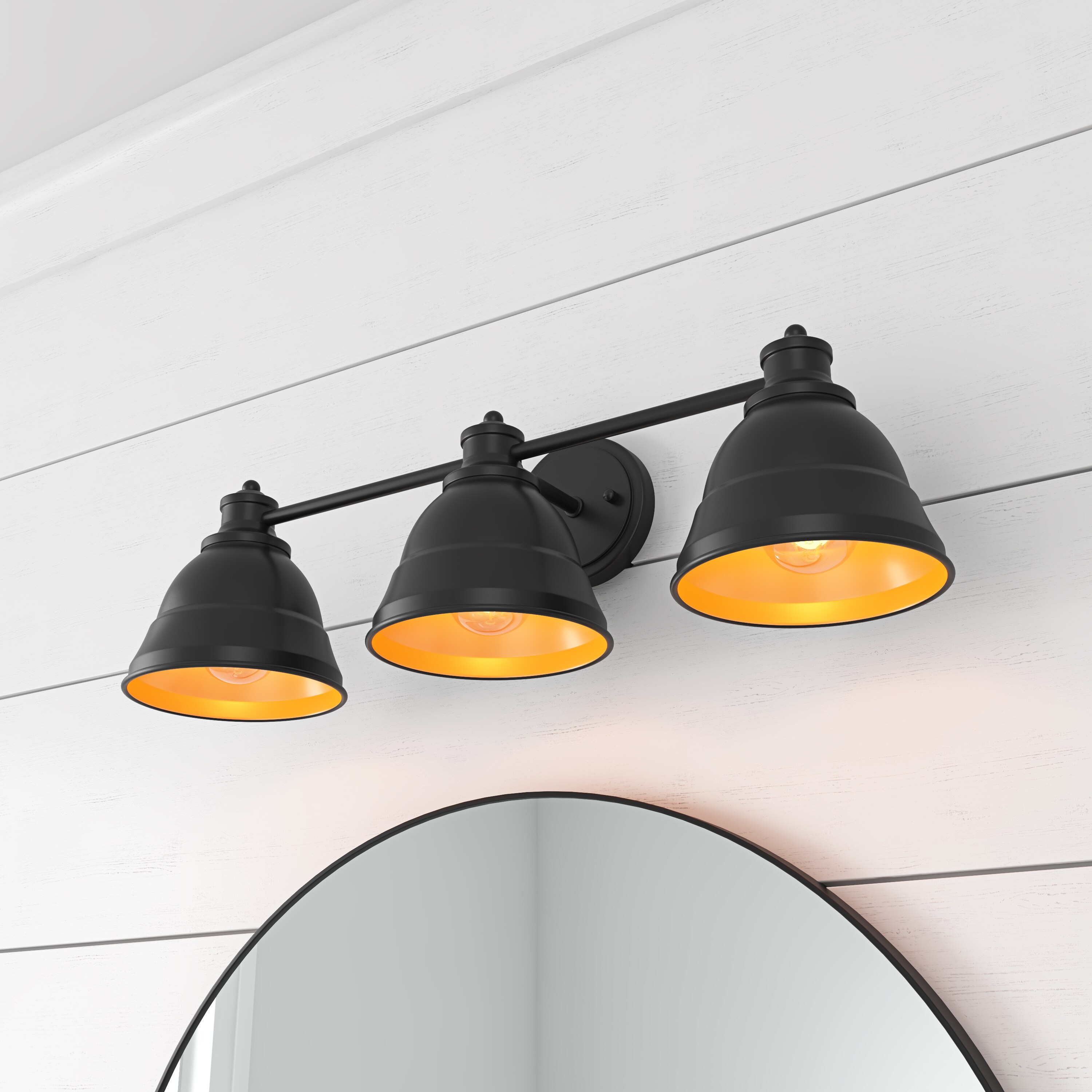 Aiwen W-NW-8721 25.19-in 3 -Light Black Modern/contemporary Vanity light
