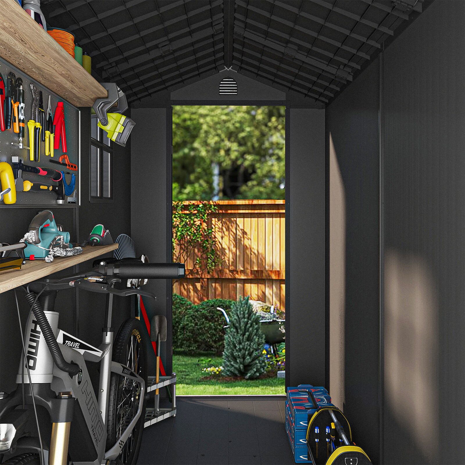 Patiowell WES-0436A-DGY Vinyl-Resin-Storage-Buildings - View #4