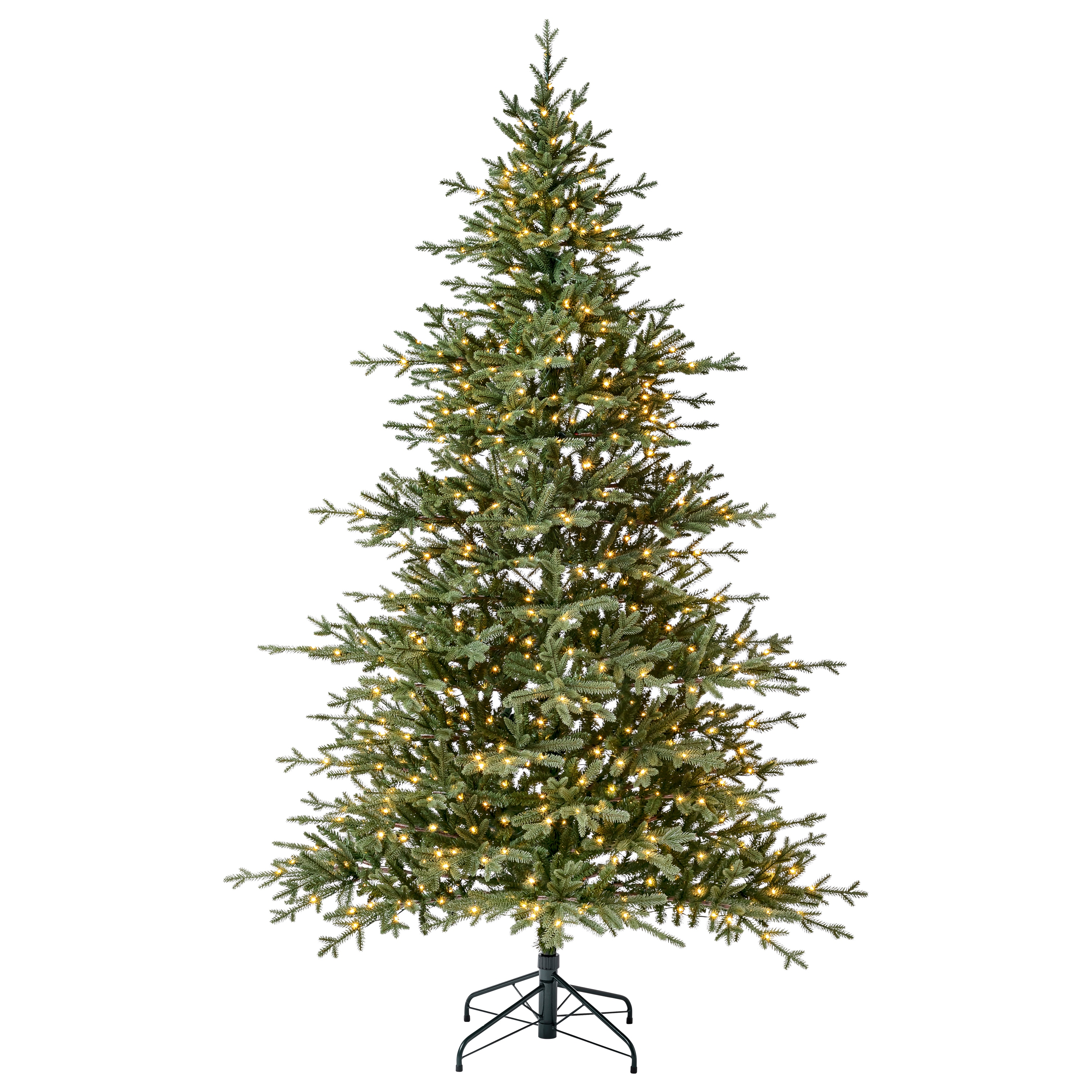 GE - 7.5-ft Fir Pre-lit Full Rightside-up Green Artificial Christmas Tree with White LED Lights