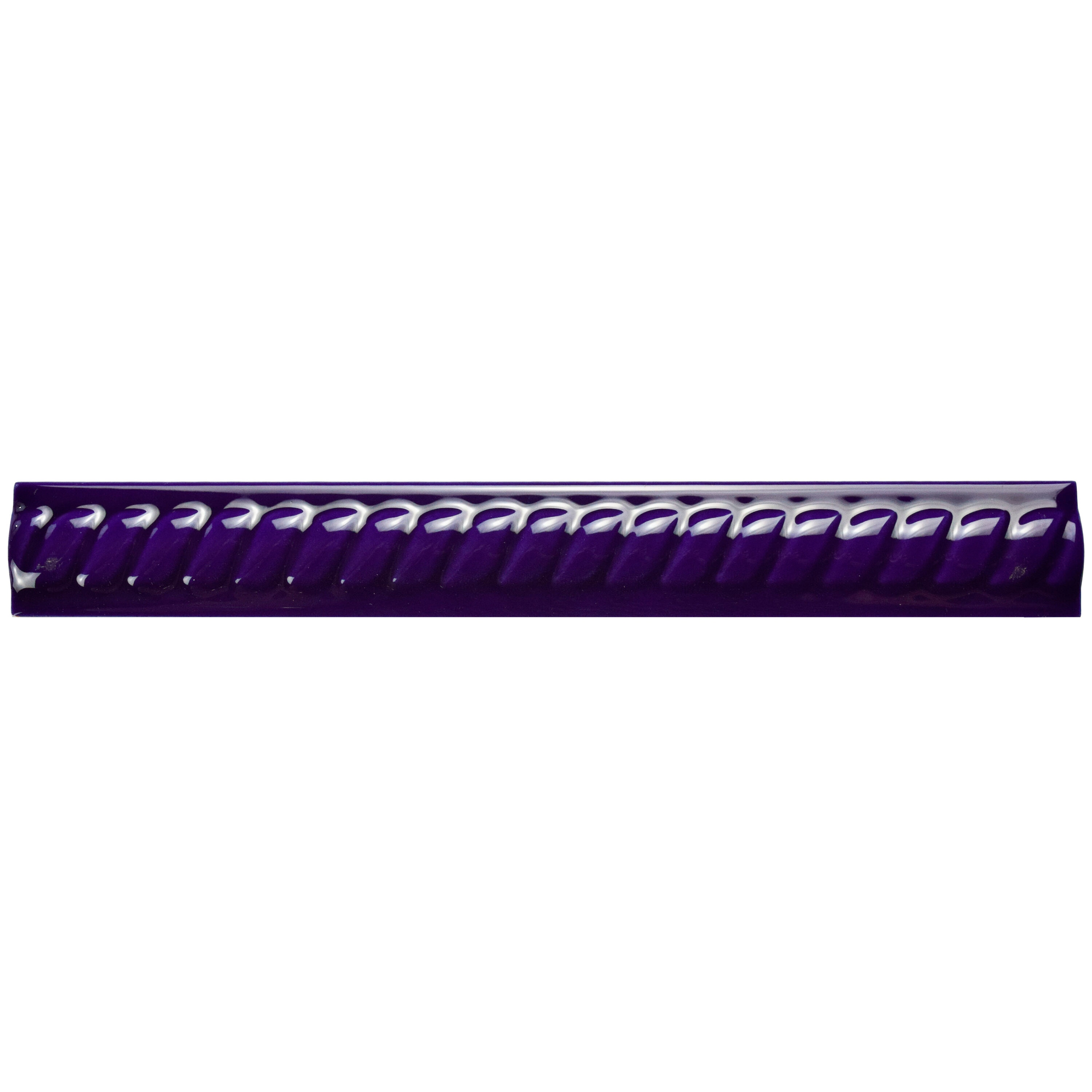 Affinity Tile WAT8TCM Trenza Moldura Cobalto 1-in x 8-in Glossy Ceramic Pencil Tile ( 0.72-sq ft / Carton ) 12 -Pack