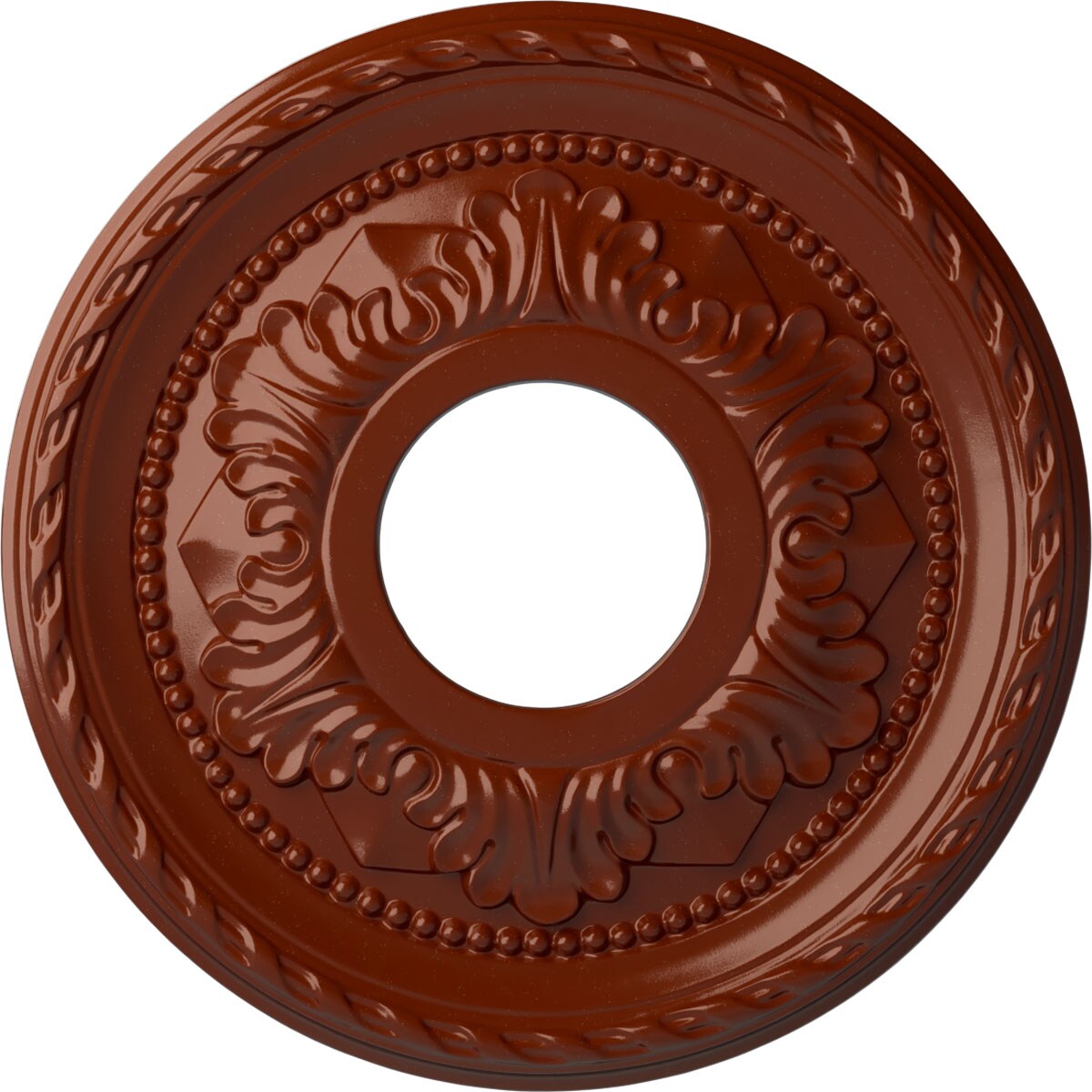 Ekena Millwork CM12PMFIF Palmetto 12.125-in W x 12.125-in L Painted Firebrick Polyurethane Whole Ceiling Medallion