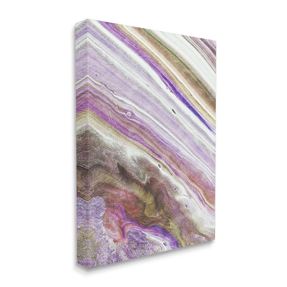 Stupell Industries AC-705-CN-24X30 Abstract Interstellar Stripe Pattern Purple Brown Marcus Prime 30-in H x 24-in W Abstract Print on Canvas