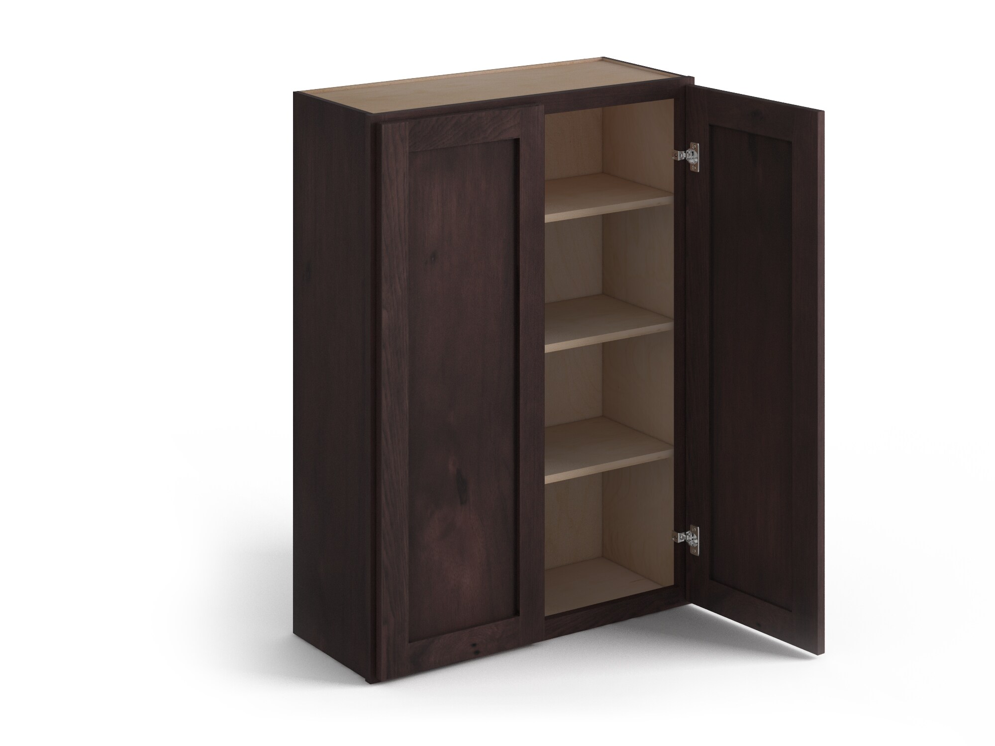 Valleywood Cabinetry 30-in W x 19-in H x 12-in D Rustic Hickory Wall Ready To Assemble Plywood Cabinet (Flat Panel Shaker Door Style)