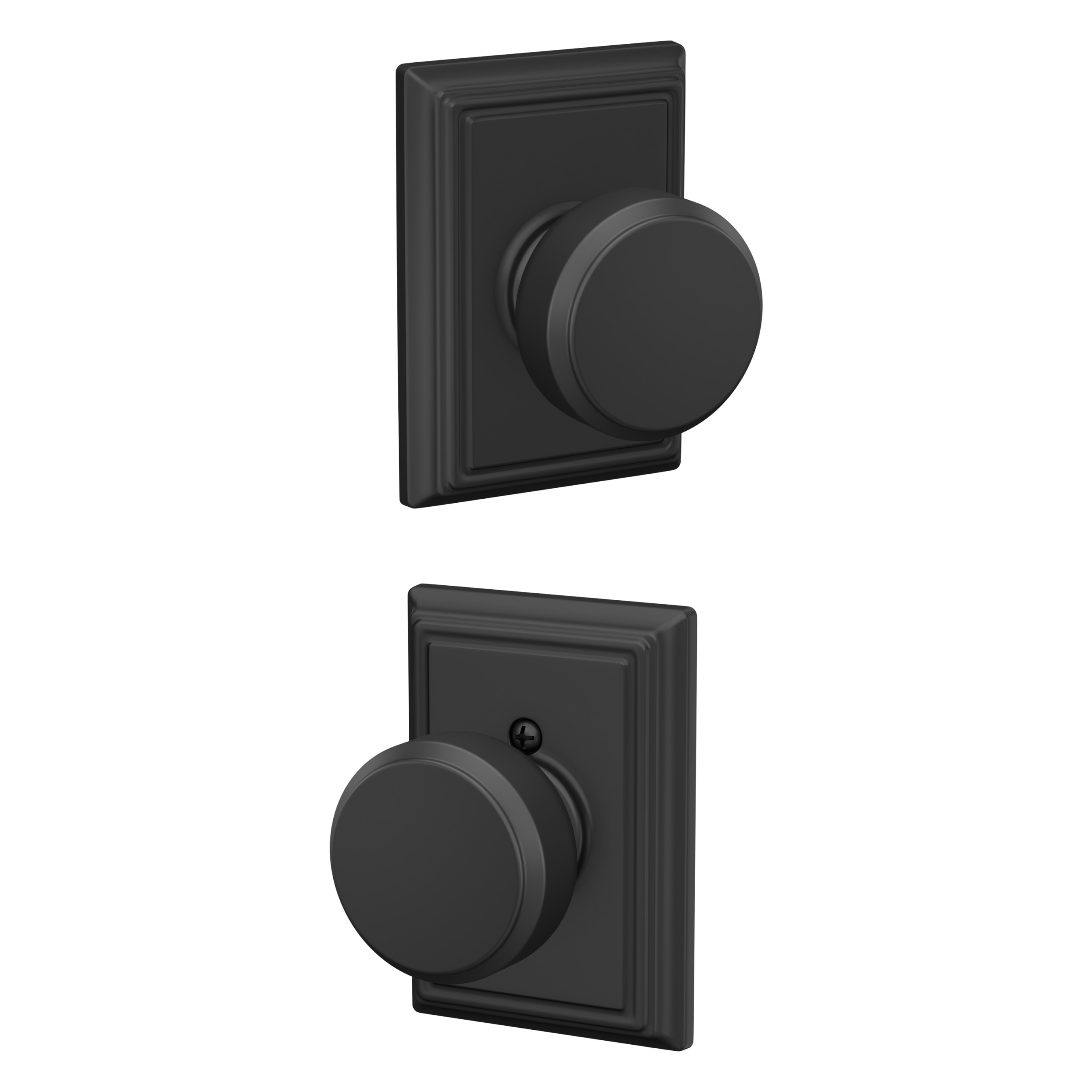 Schlage Bowery-Addison Matte Black Interior/Exterior Hall/Closet ...