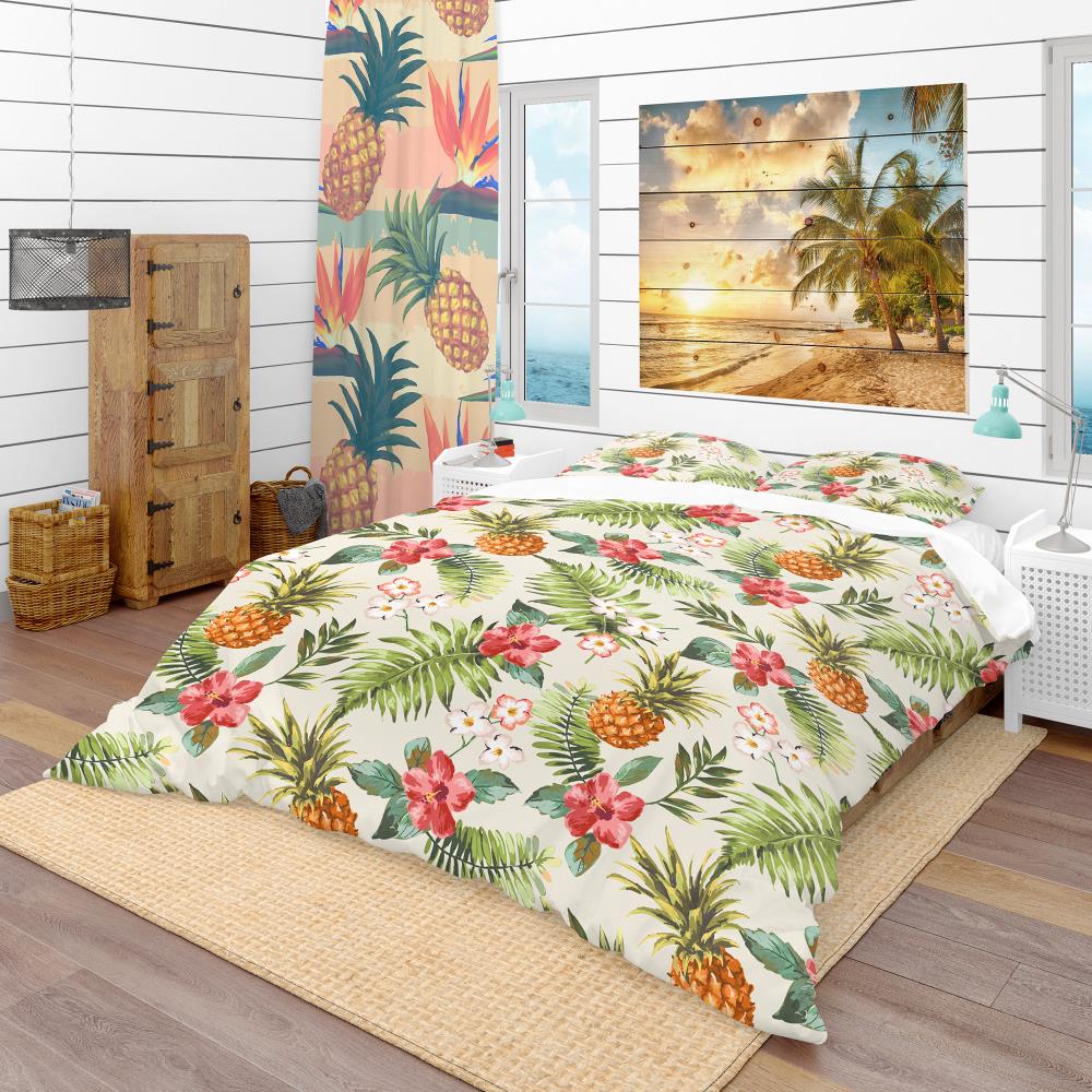 Designart BED18863-Q 3-Piece Green Queen Duvet Cover Set