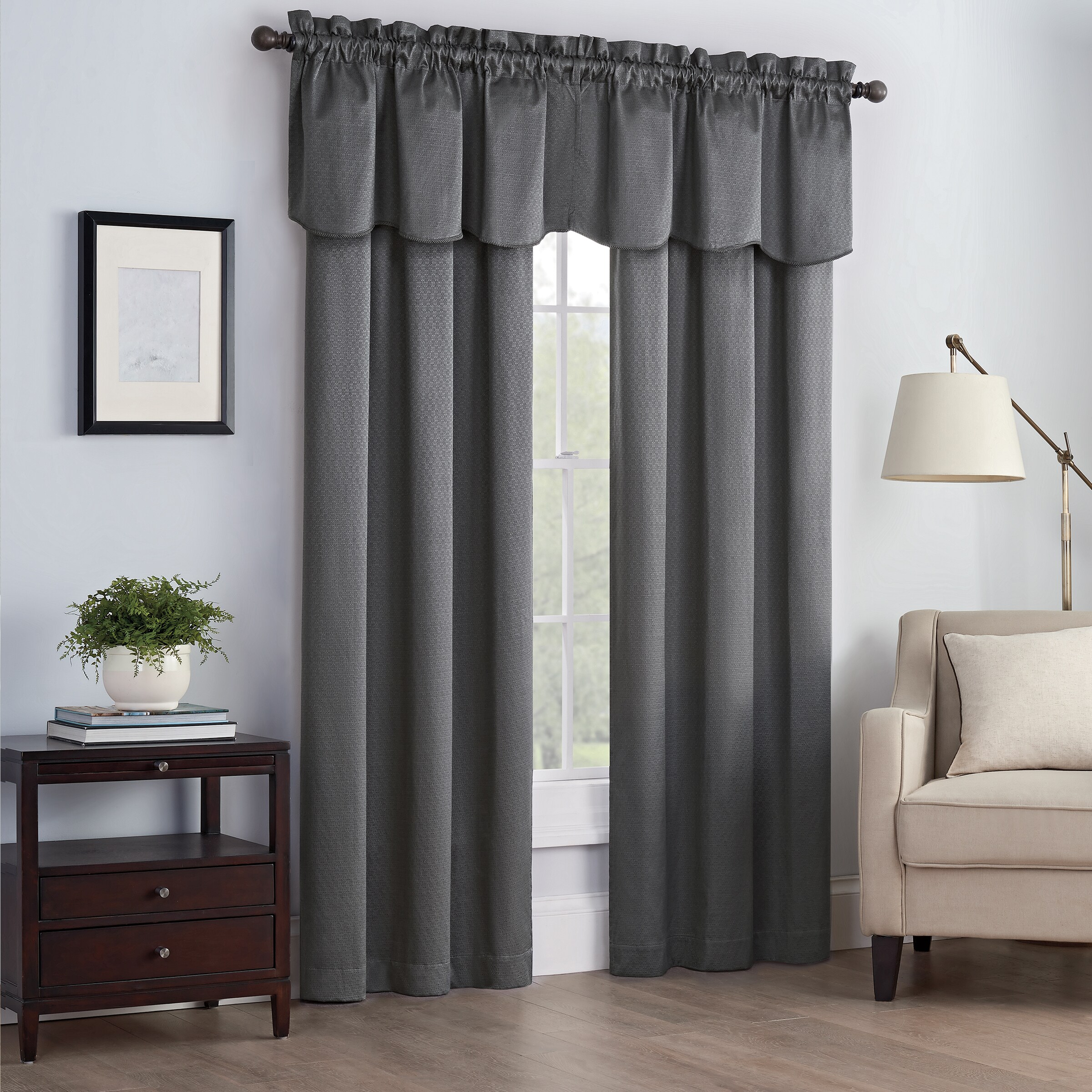 Eclipse 84-in Charcoal Polyester Blackout Rod Pocket Single Curtain ...