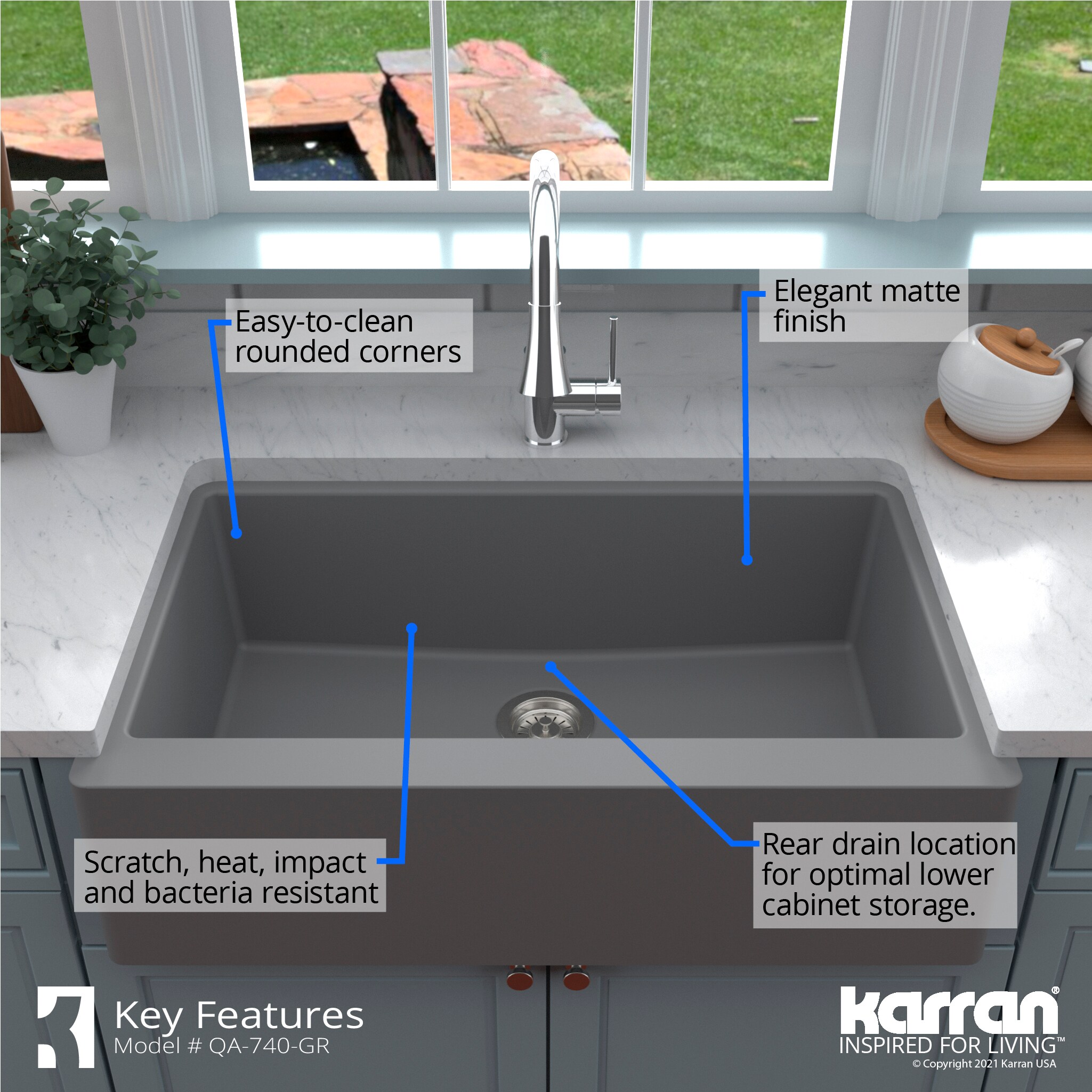 Karran QA-740-GR-PK1 Kitchen-Sinks - View #8