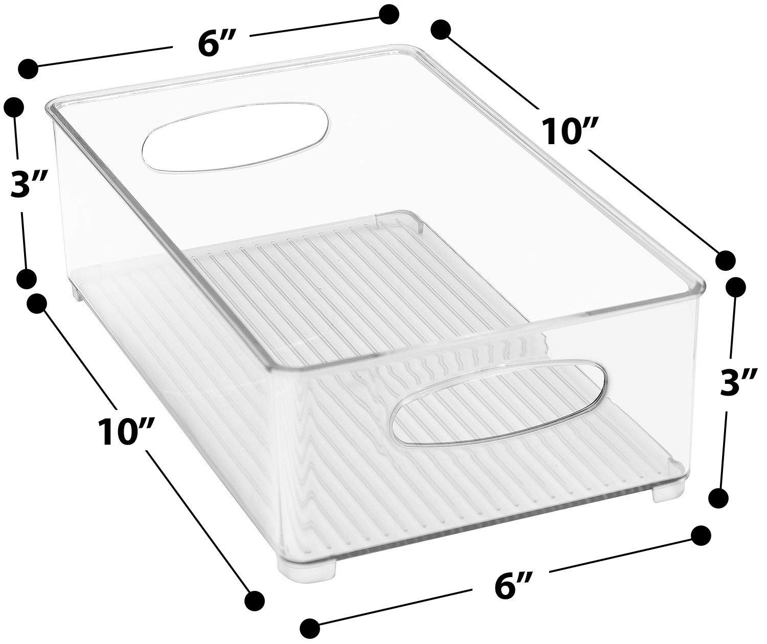 Sorbus Adhesive Acrylic Shelf Divider Organizer S - 6 Pack ,Clear