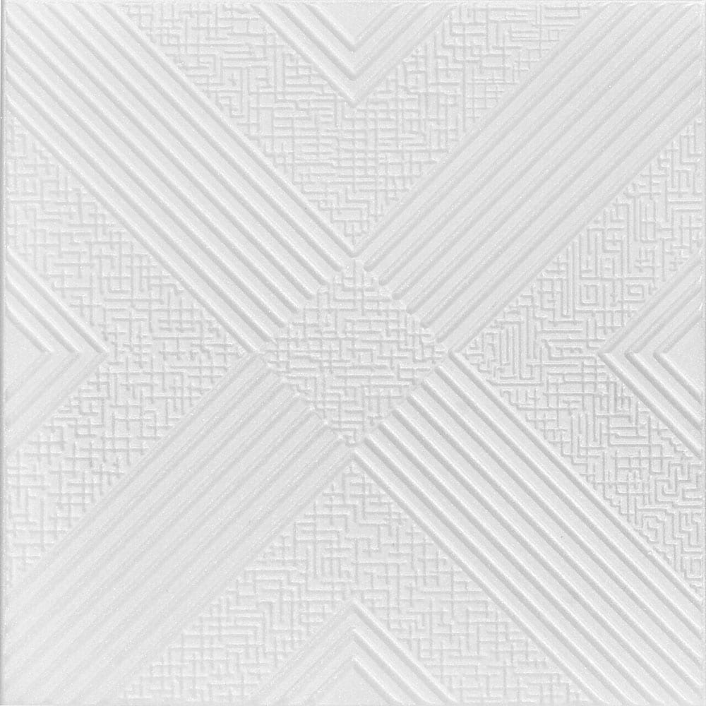 A La Maison Ceilings Bead Board 1.6 ft. x 1.6 ft. Glue Up Foam Ceiling Tile in Plain White (21.6 Sq. ft./Case)