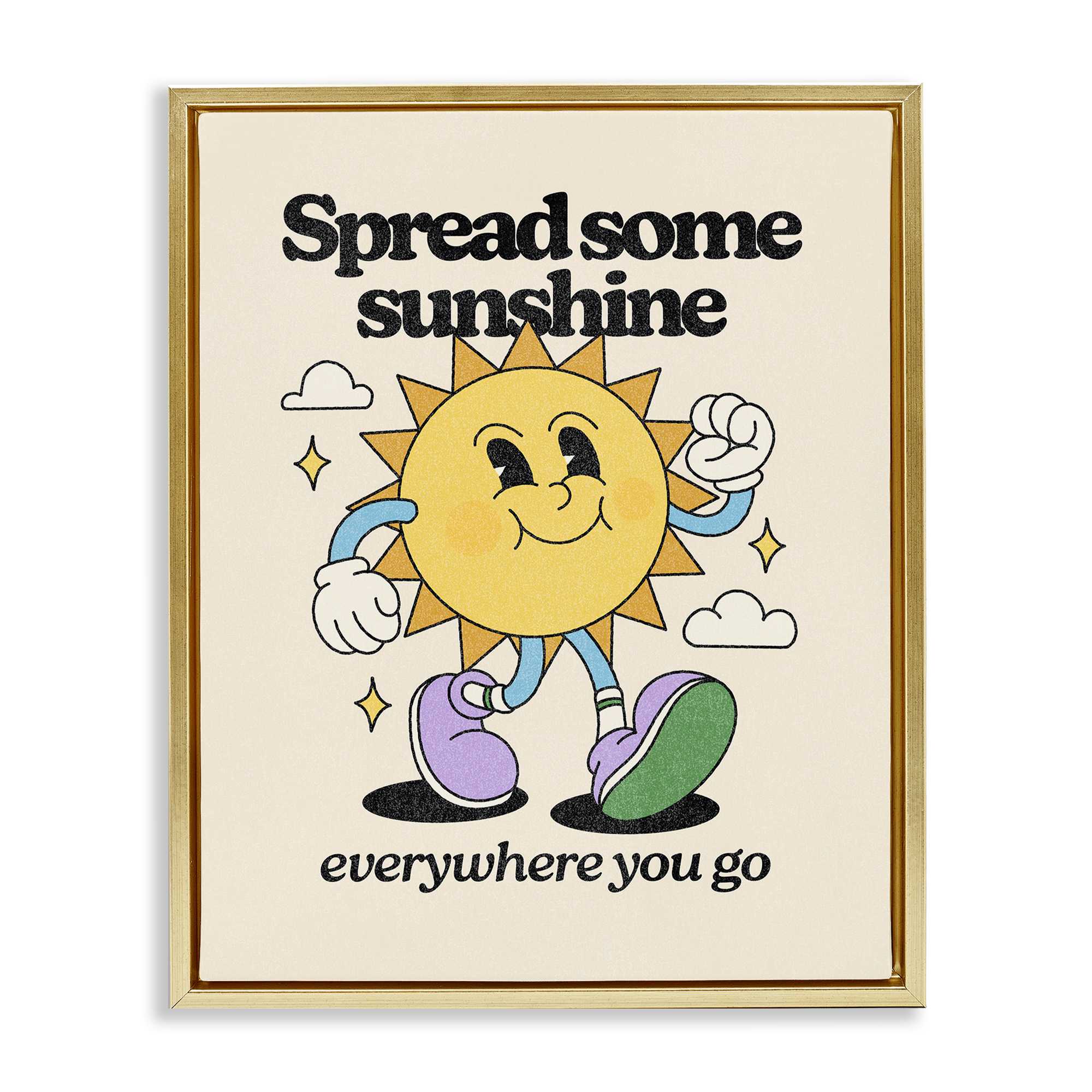 Stupell Industries BS-394-FFG-24X30 Retro Spread Some Sunshine Floating Frame design by Victoria Barnes