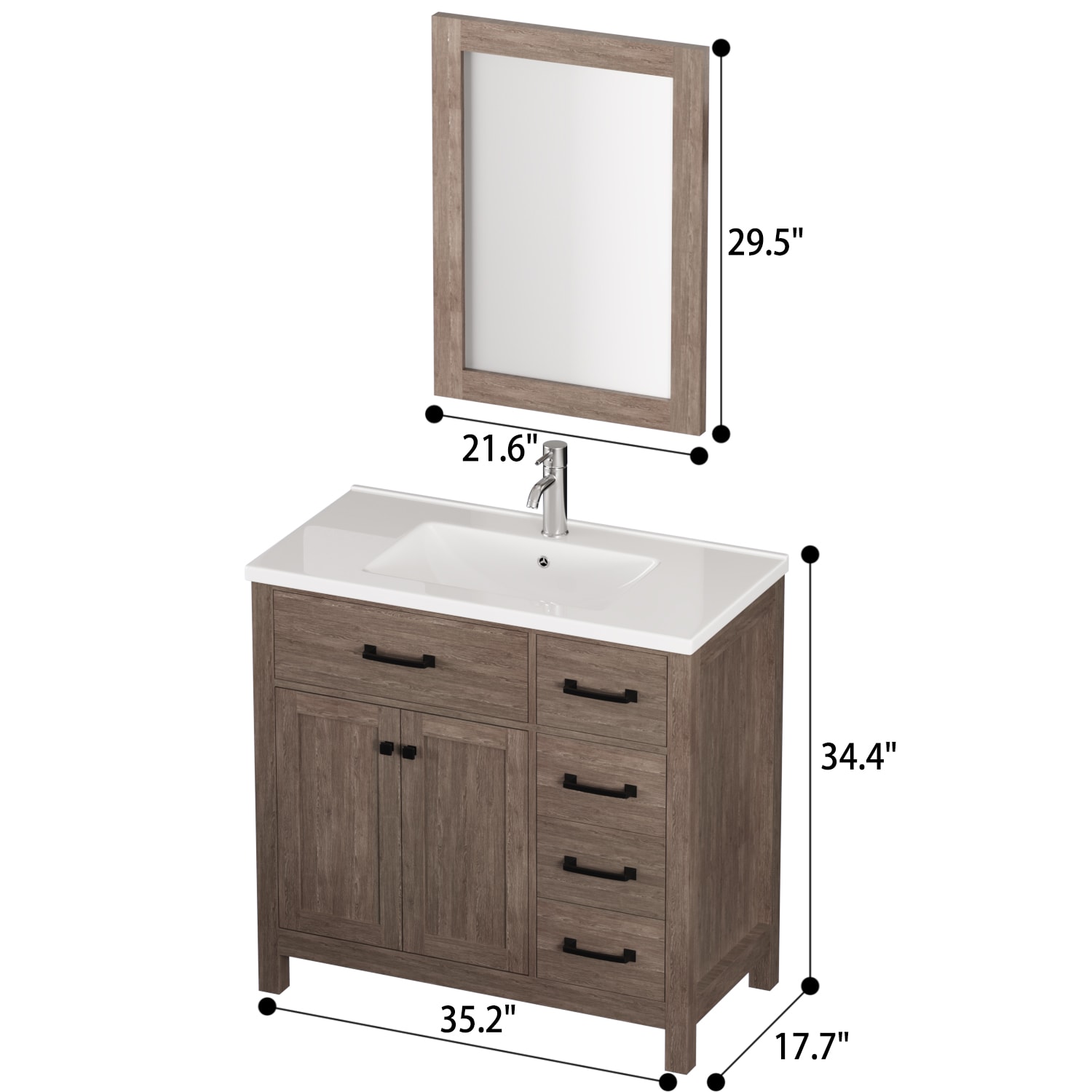 WONLINE USBR4774+USBR4460 Bath-Vanity-Combo - View #2