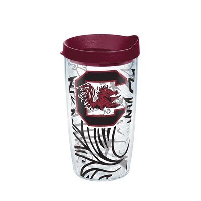 Tervis 1289461 NCAA South Carolina Fighting Gamecocks Water Bottle With Lid 24 oz Clear 