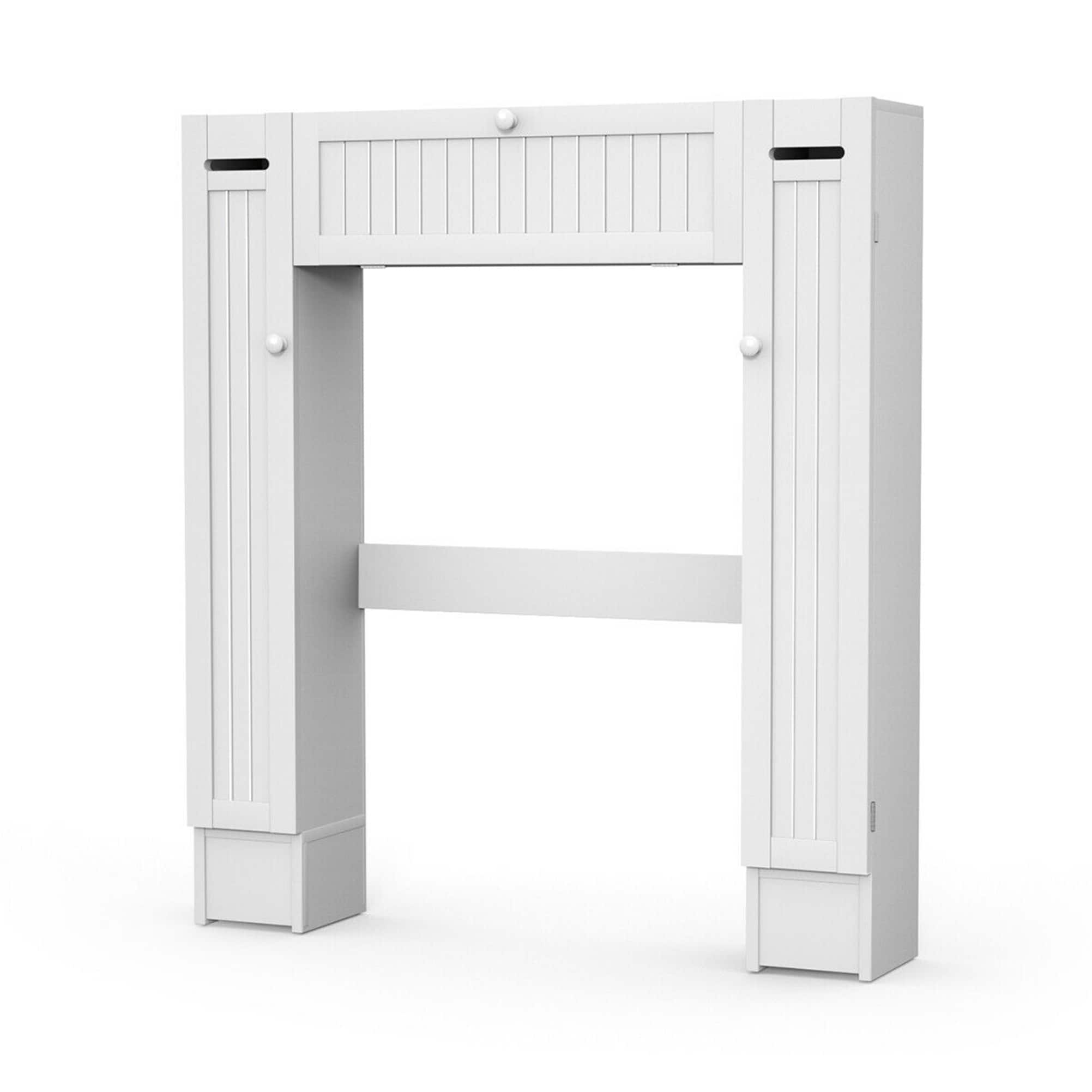 WELLFOR OUJ66325WH 34.5-Inches x 38.5-Inches x 7-Inches White 6 -Shelf Over-the-Toilet Storage