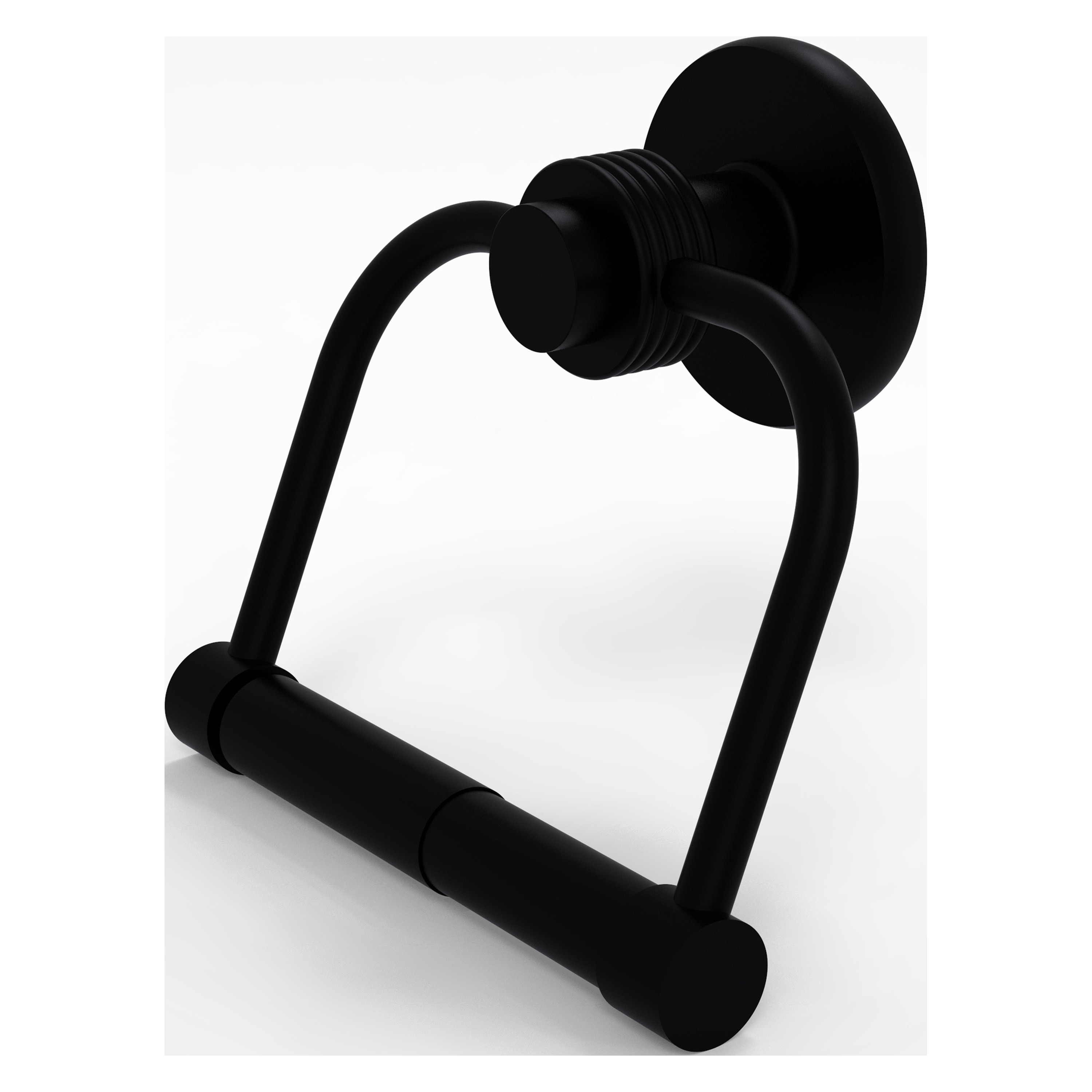 Allied Brass 924G-BKM Mercury Matte Black Wall mount Double post Toilet Paper Holder 1 -Rolls with Storage