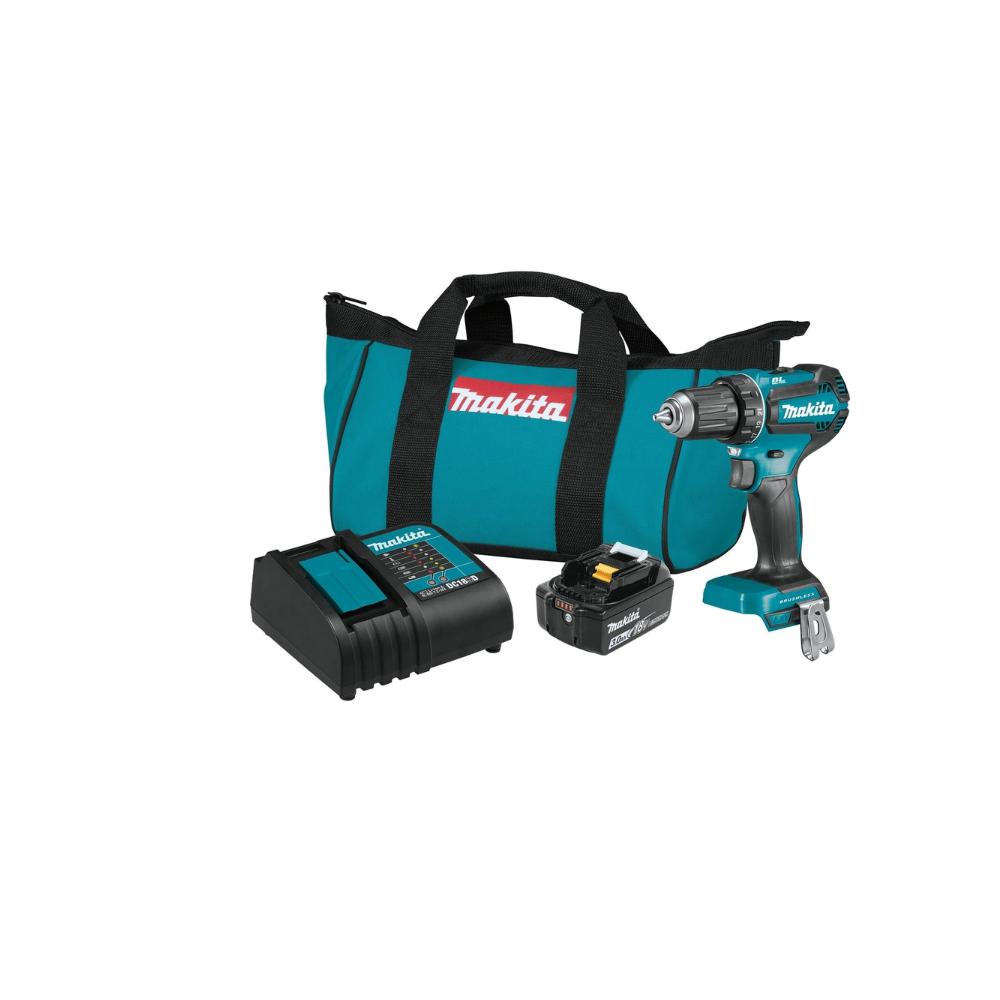 Makita 18V LXT 1/2 in Brushless Cordless Drill Driver Kit Battery and Charger #XFD131