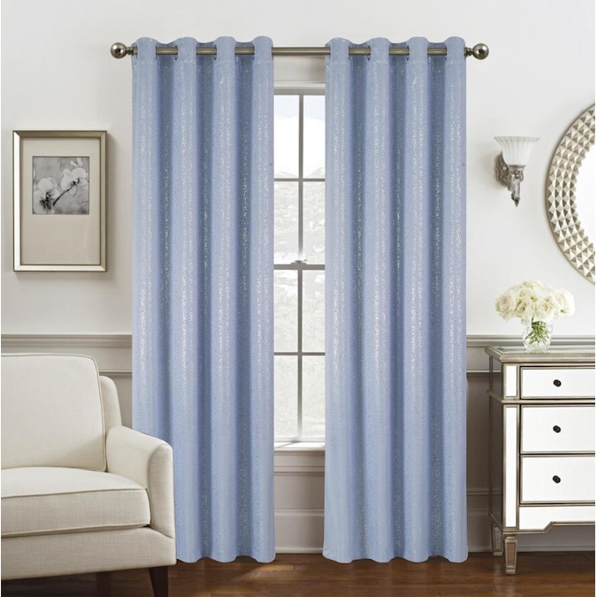 Olivia Gray 84 In Blue Polyester, Antique Blue Curtains