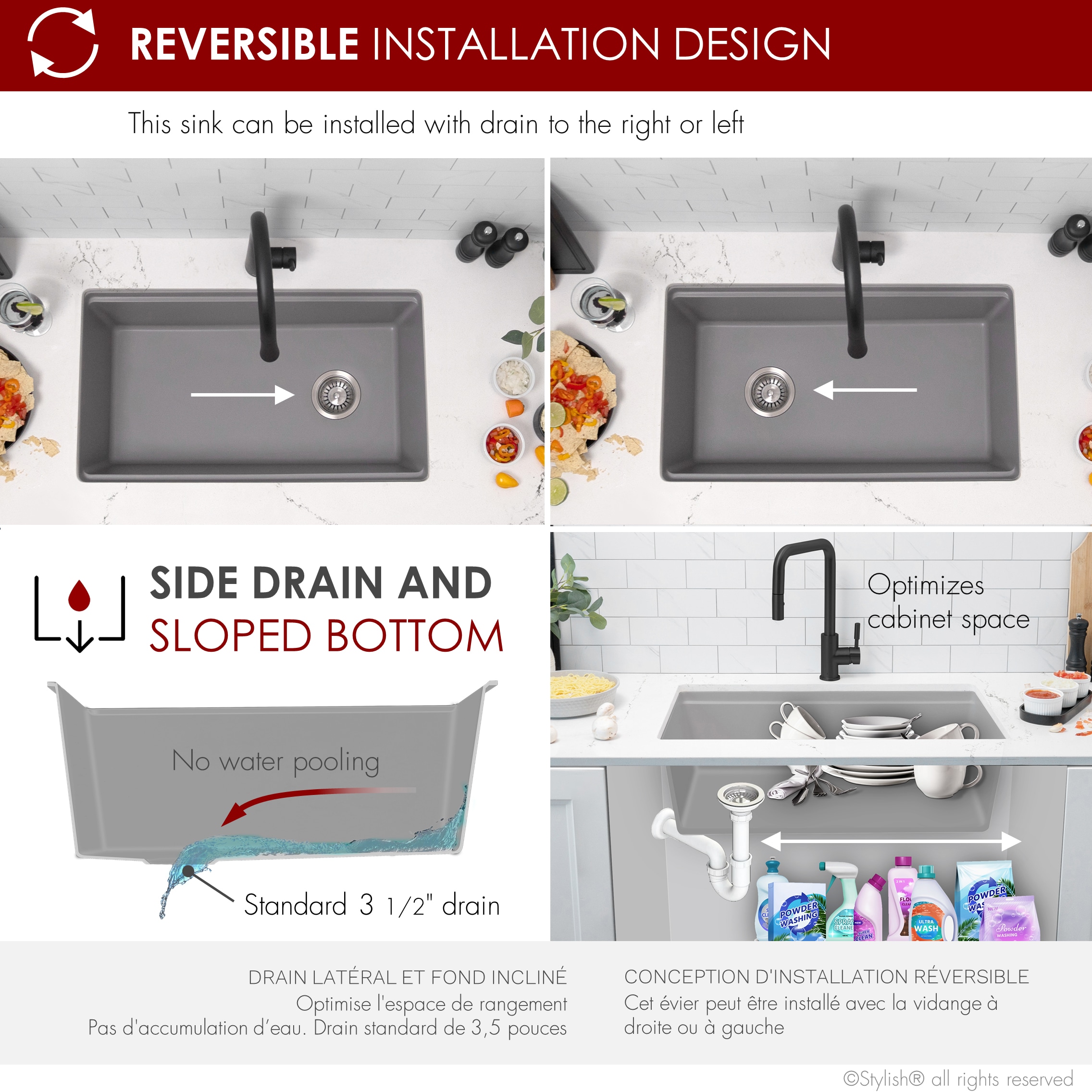 Stylish S-828WL Kitchen-Sinks - View #6