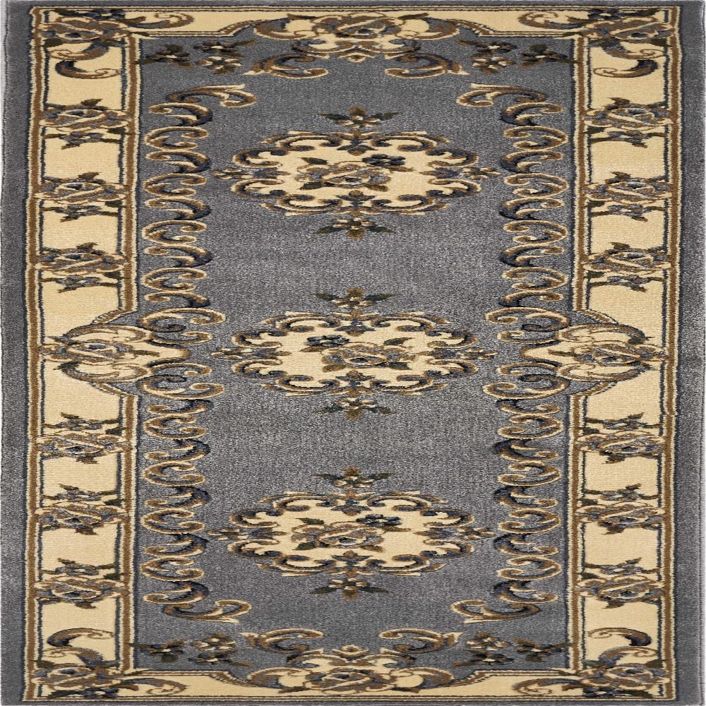 HomeRoots 353679 Bernadette 2 x 7 (ft) Rag Polypropylene Slate blue Rectangular Indoor Border Runner rug