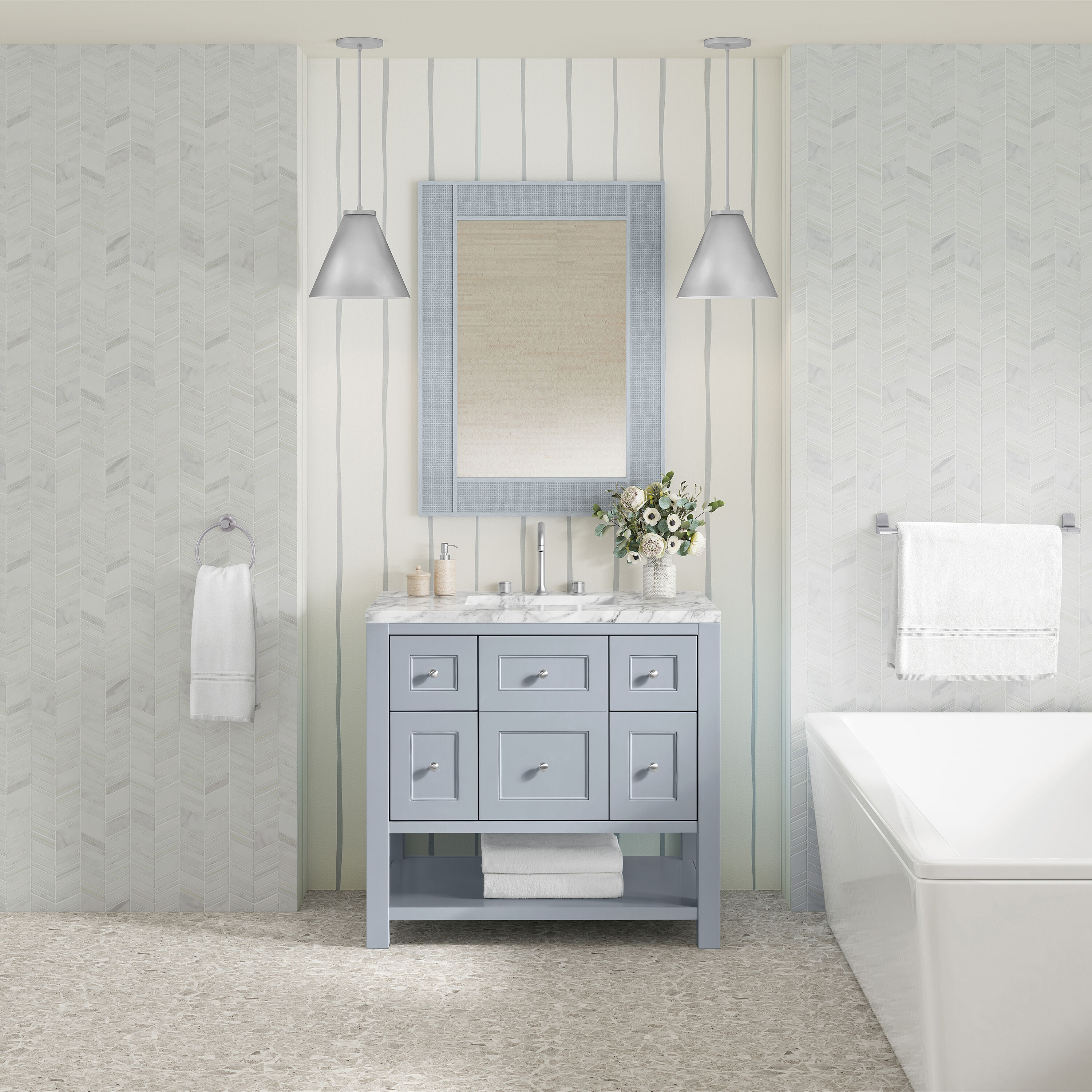 James Martin Vanities 330-V36-SRB-3CAR Bath-Vanity-Combo - View #3