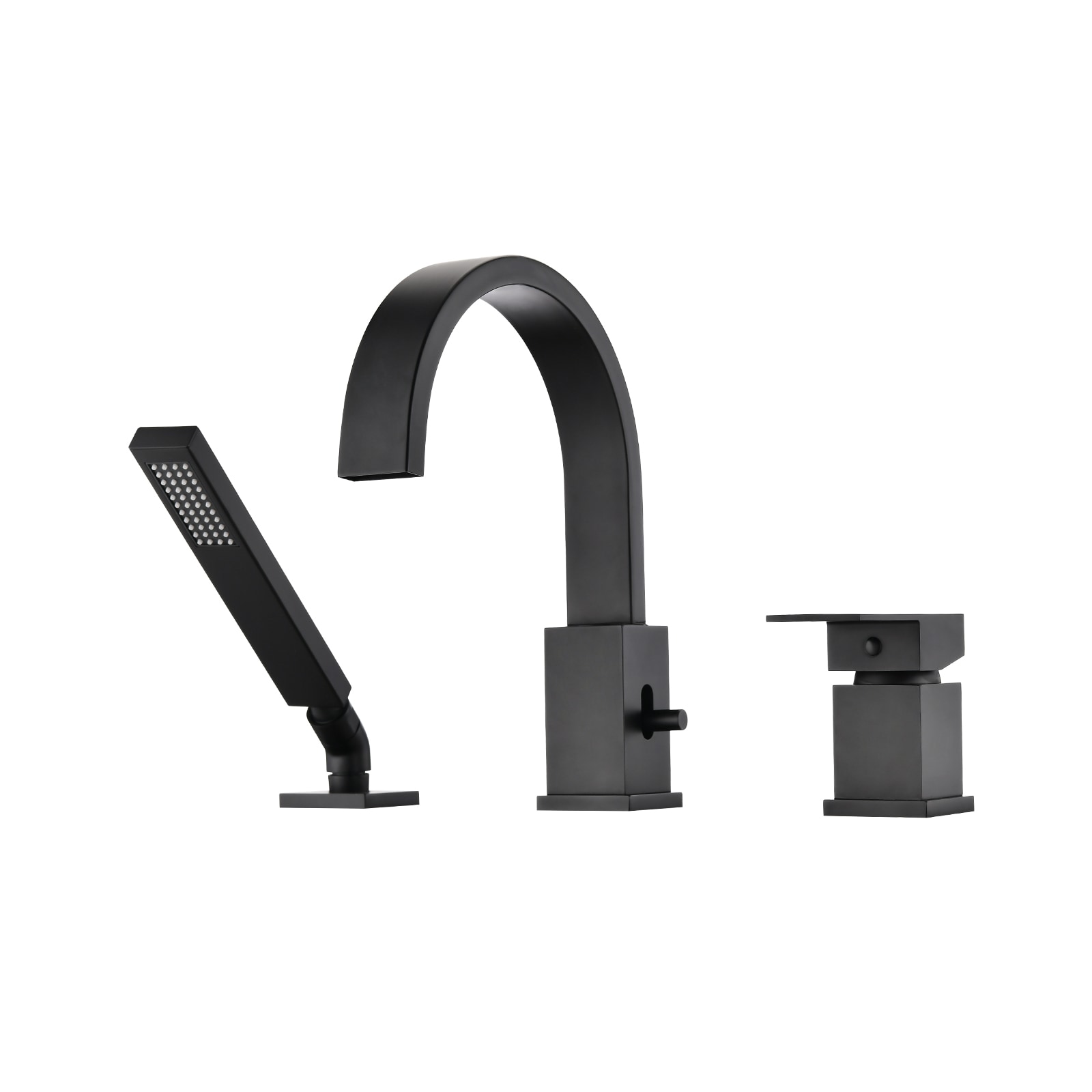 UCLIMAA Solid Brass Deck Mount Roman Tub Faucet with Hand Shower and Swivel Spout