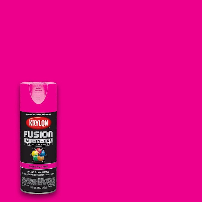 Krylon Fusion All In One Gloss Hot Pink Spray Paint And Primer Net Wt 12 Oz The Department At Com - Hot Pink Paint Code Automotive