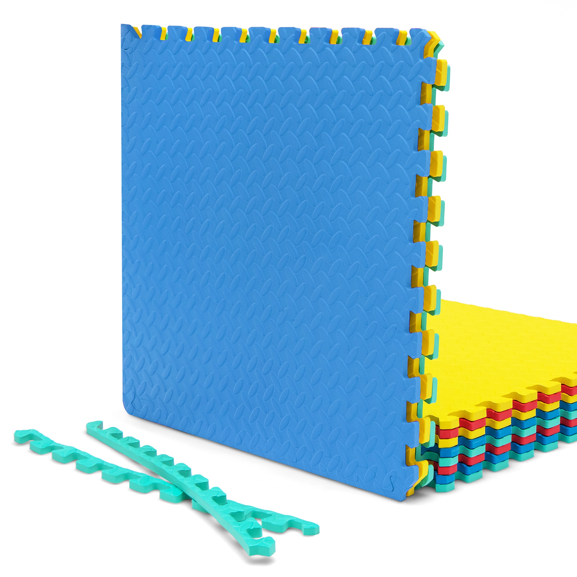 Costway -  12 Tiles 1/2'' Puzzle Floor Exercise Mat Interlocking Anti-slip EVA Foam Gym